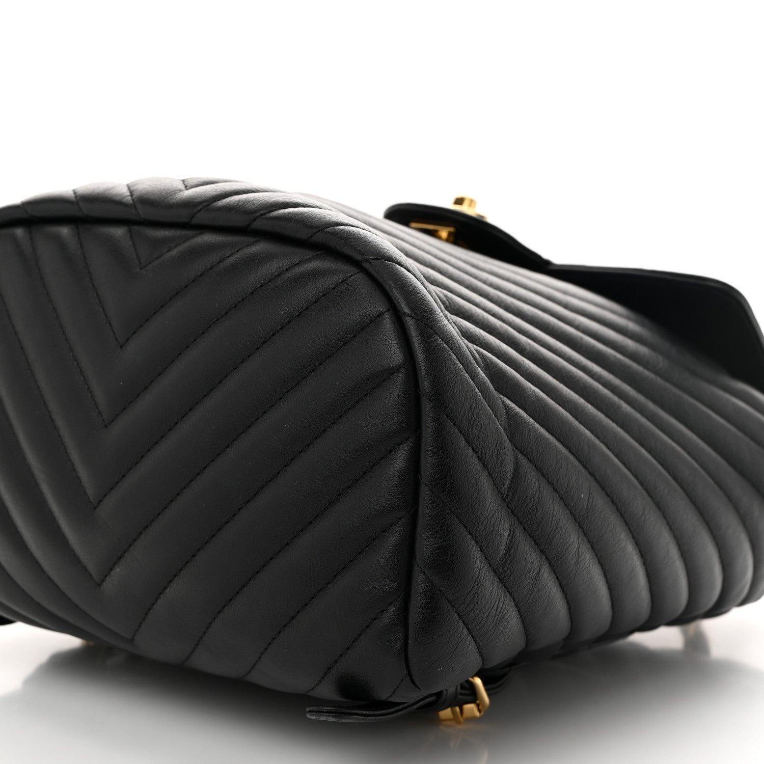 Calfskin Chevron Quilted Small Urban Spirit Backpack Black