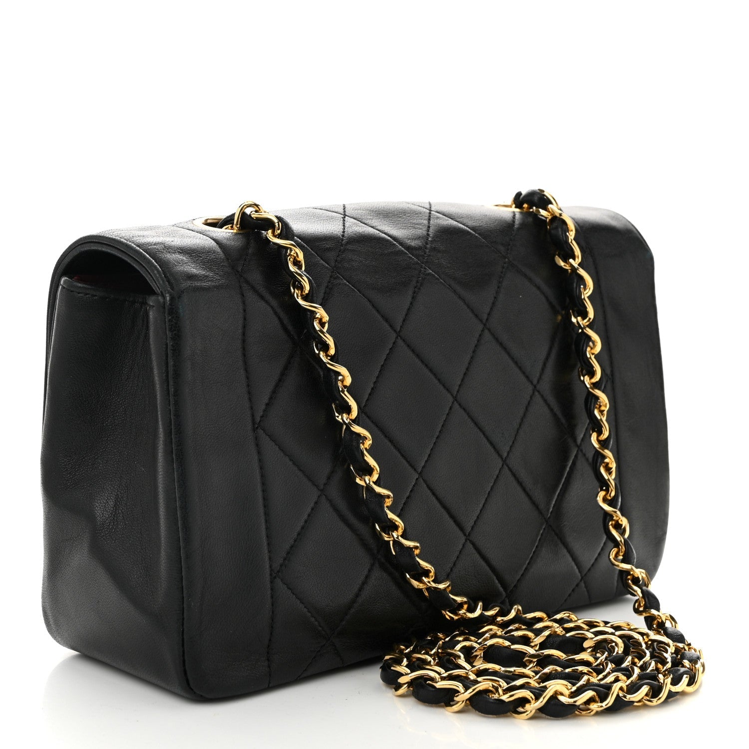 Lambskin Quilted Small Single Flap Black