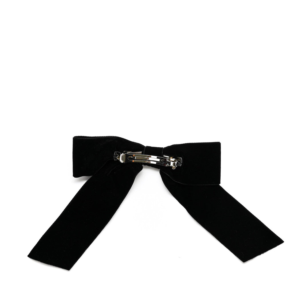 Velvet Bow CC Hair Clip Black