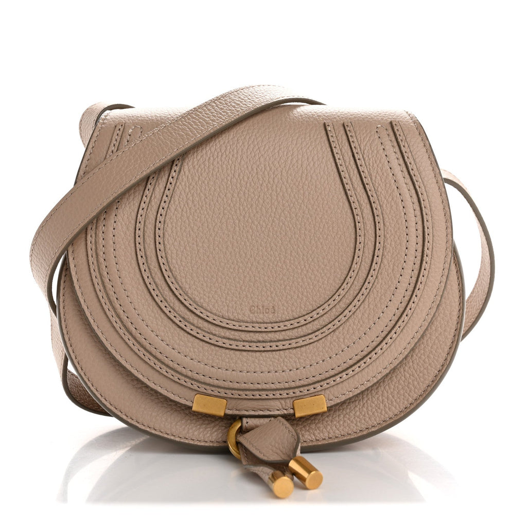 Calfskin Mini Marcie Round Crossbody Bag Blush Nude