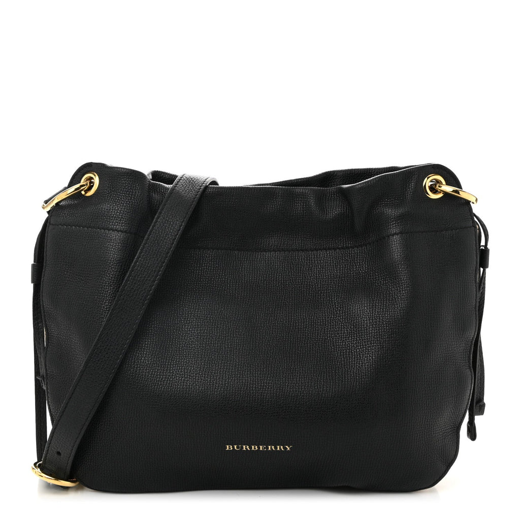 Grainy Calfskin House Check Small Bingley Black