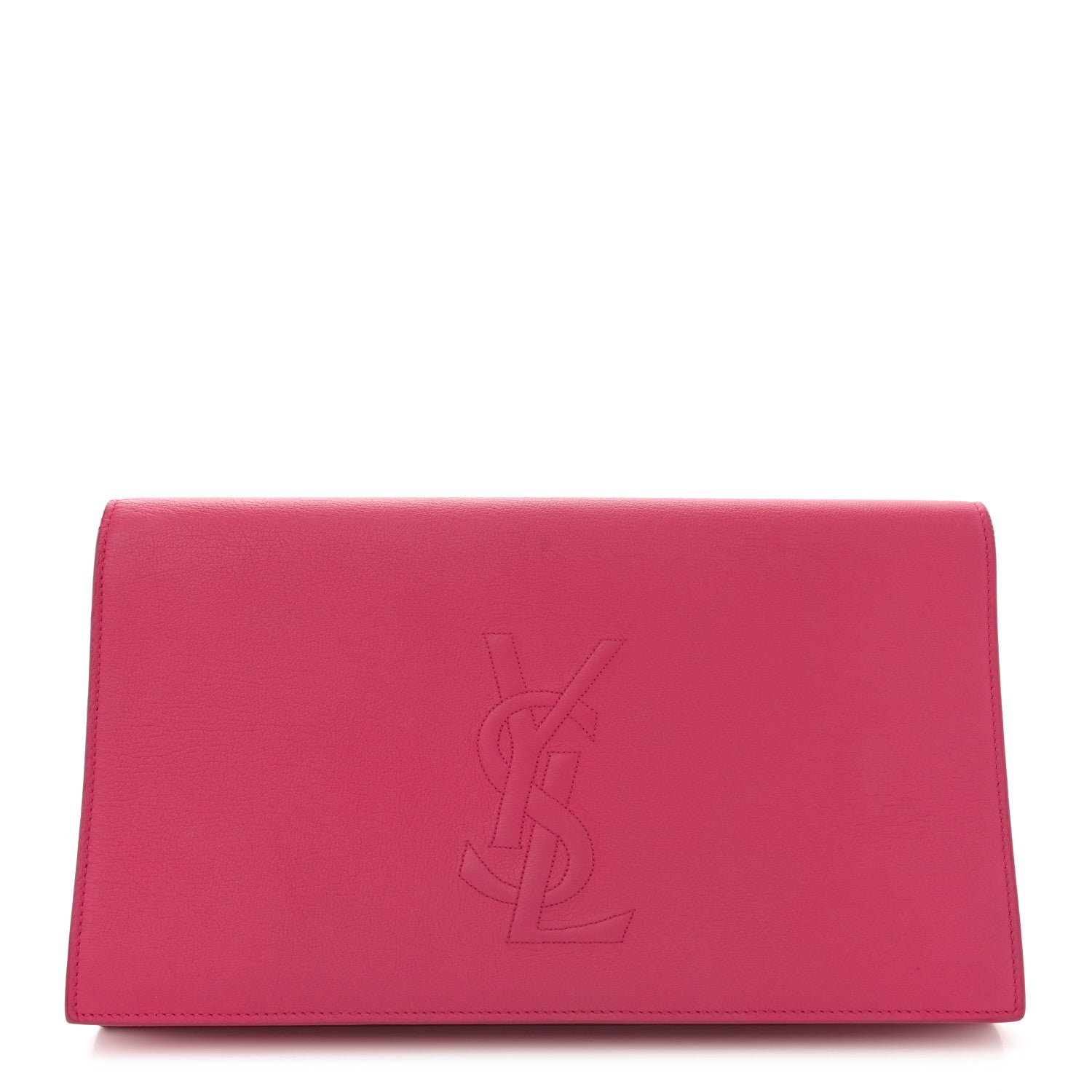 Calfskin Monogram Large Belle De Jour Clutch Lipstick Fuchsia