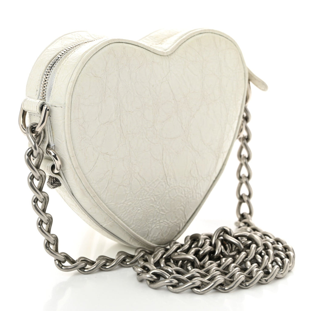Agneau Arena Mini Le Cagole Heart Bag Optic White
