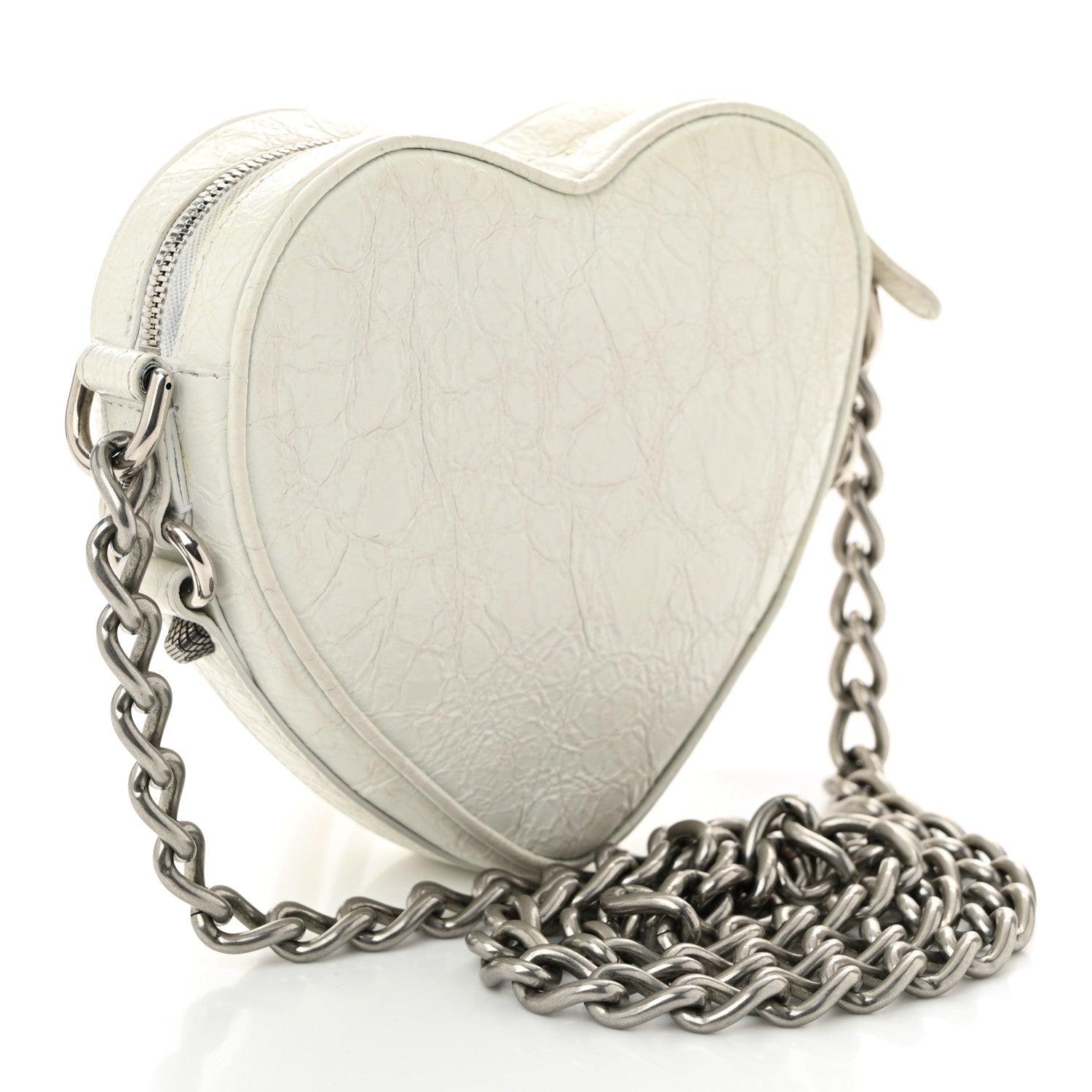 Agneau Arena Mini Le Cagole Heart Bag Optic White