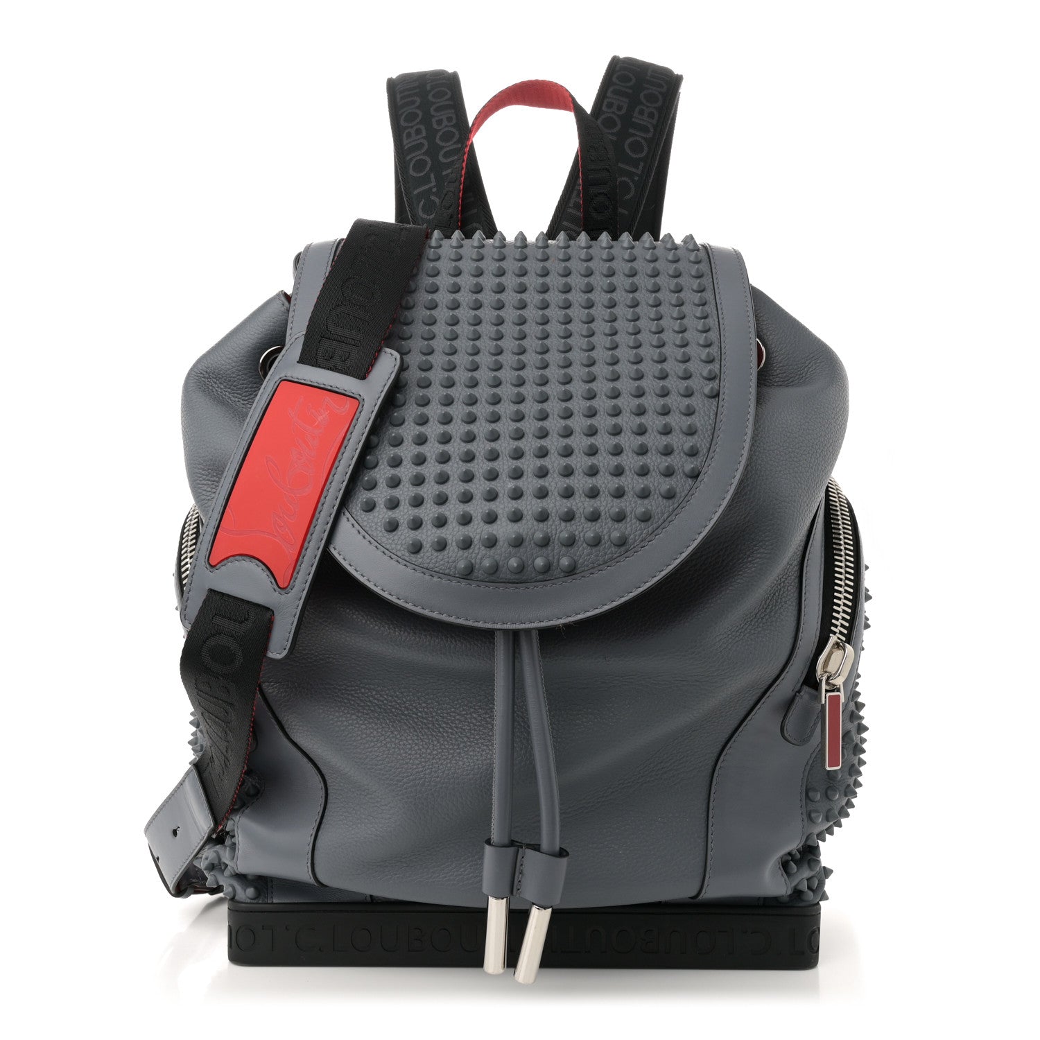 Calfskin Spiked Explorafunk Backpack Charbon