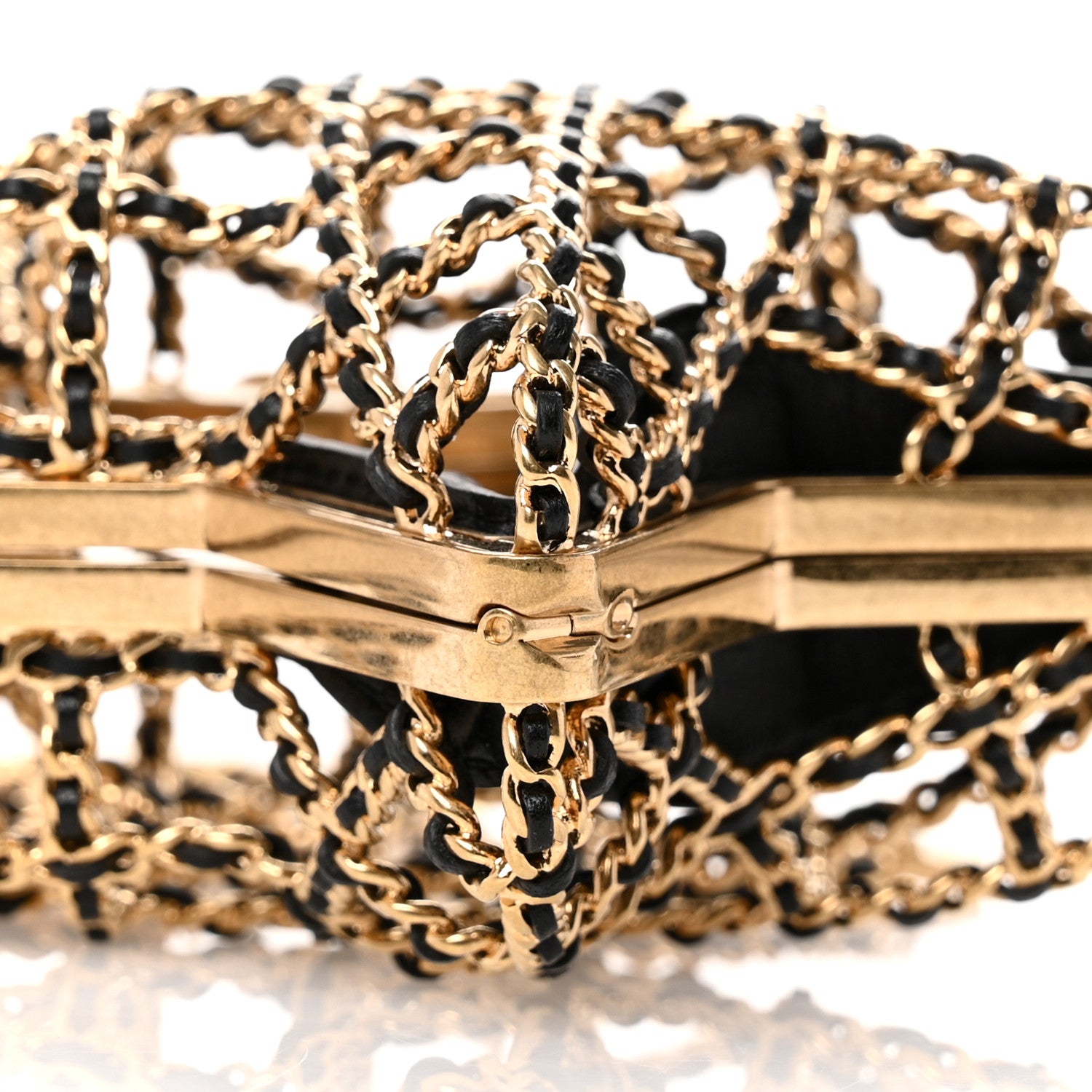 Metal CC Star Minaudiere Crossbody Gold Black