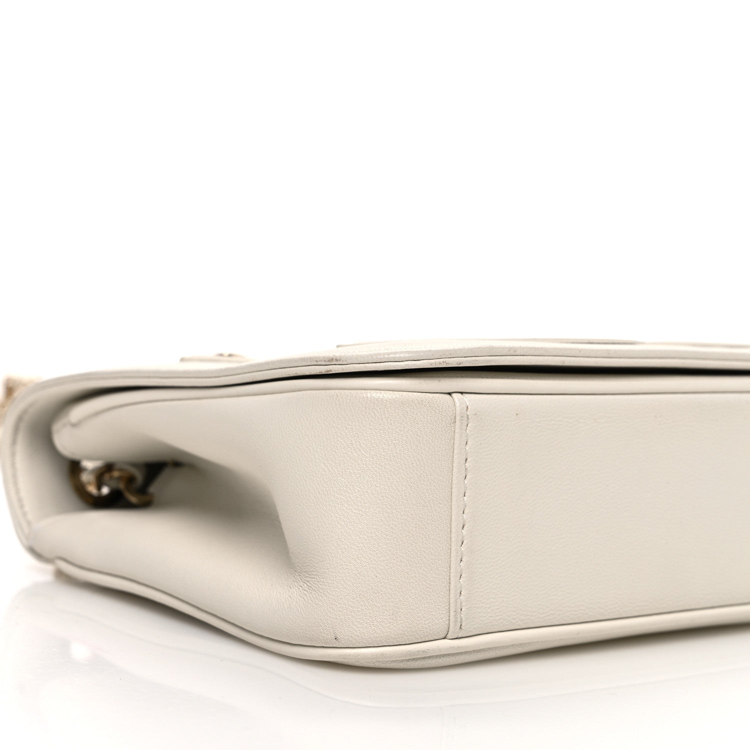 Lambskin CC Mania Flap Bag White