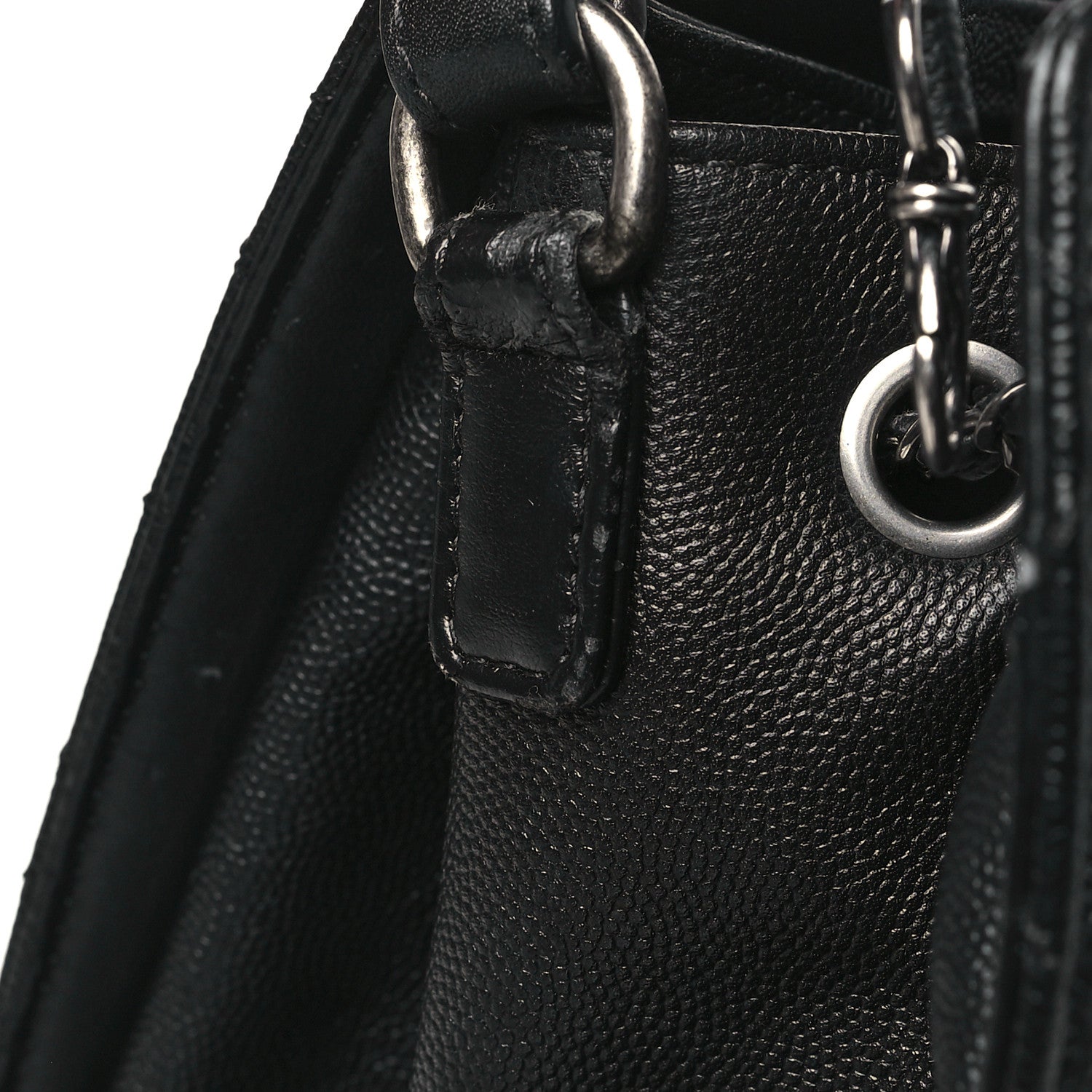 Caviar Quilted Medium CC Bucket Bag Black