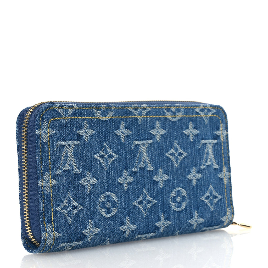 LV X TM Monogram Denim Cerises Zippy Wallet Blue