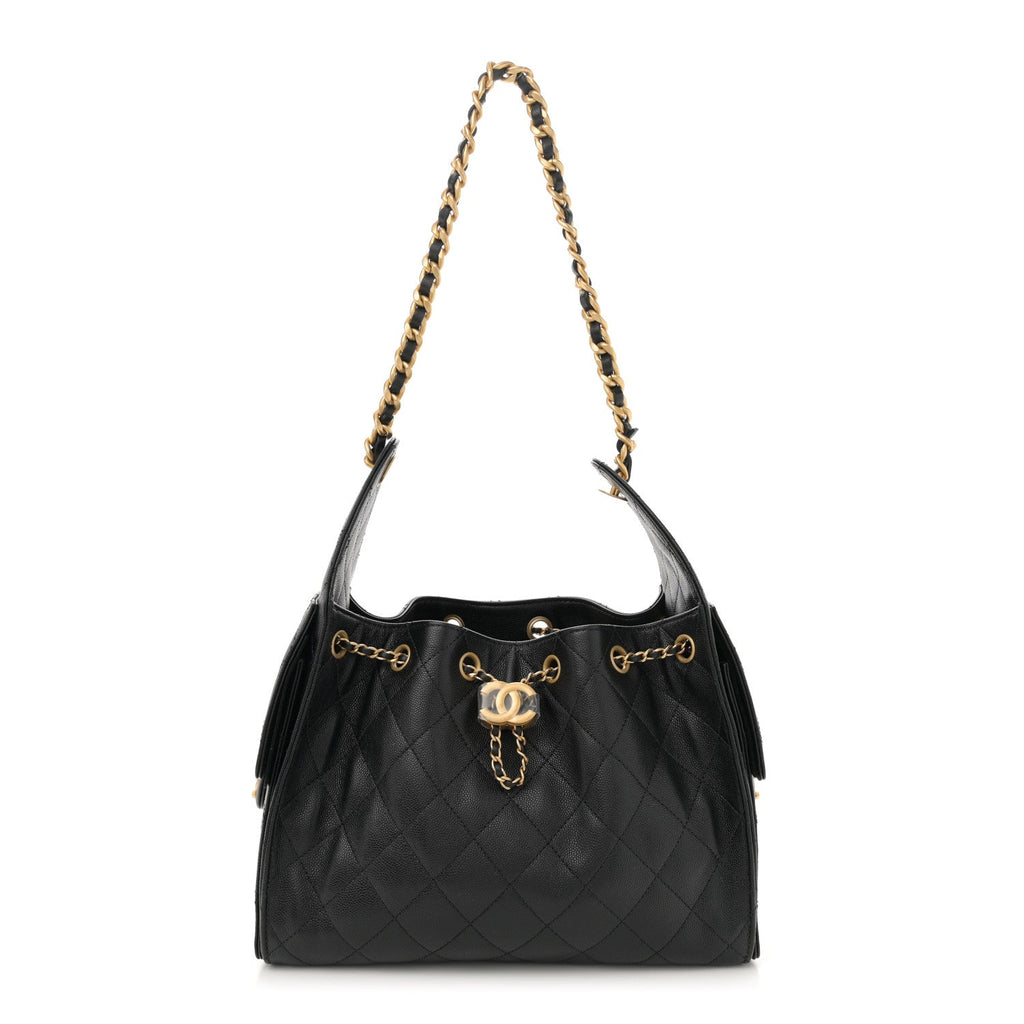 Caviar Quilted Small Chanel 25 Handbag Black