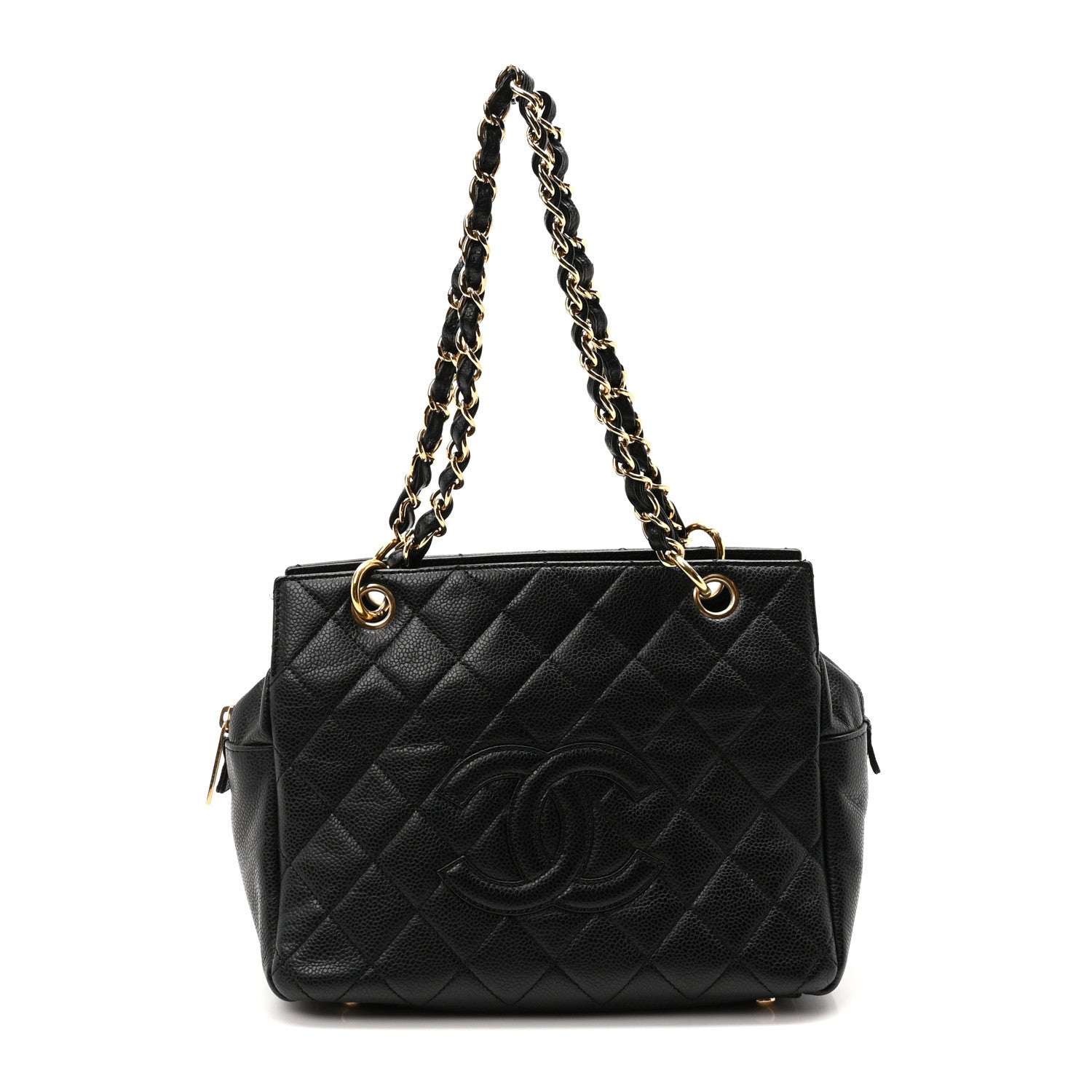 Caviar Quilted Petit Timeless Tote PTT Black
