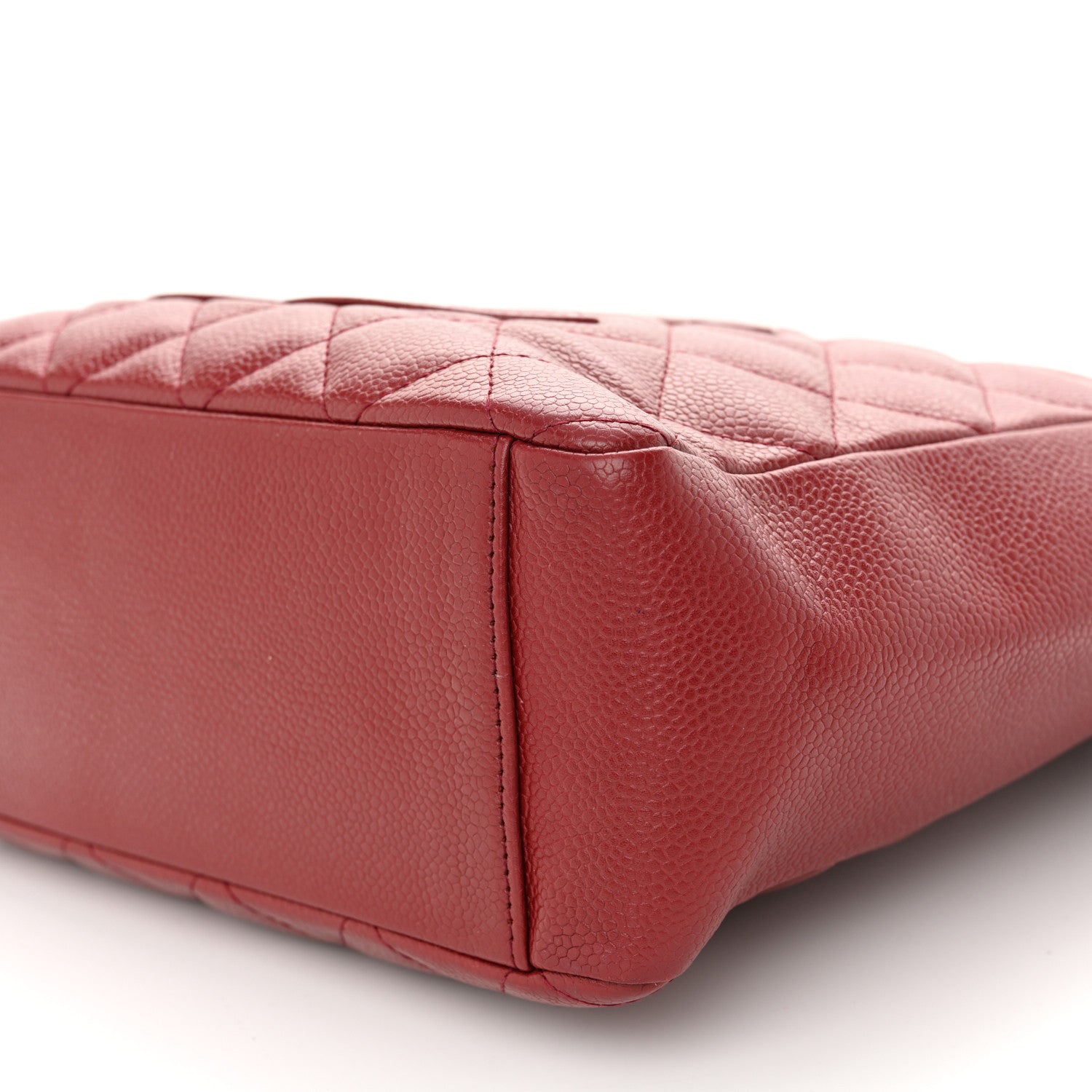 Caviar Quilted Petit Shopping Tote PST Red