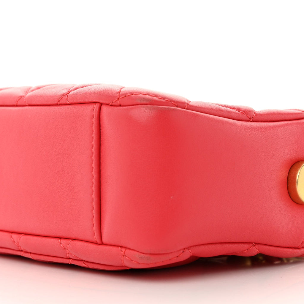 Lambskin Quilted CC Pearl Crush Camera Case Red