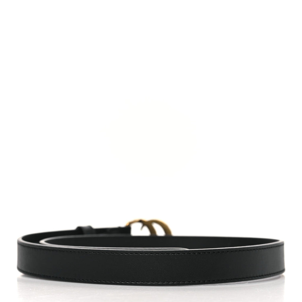 Calfskin Pearl Double G 20mm Belt  65 26 Black Cream