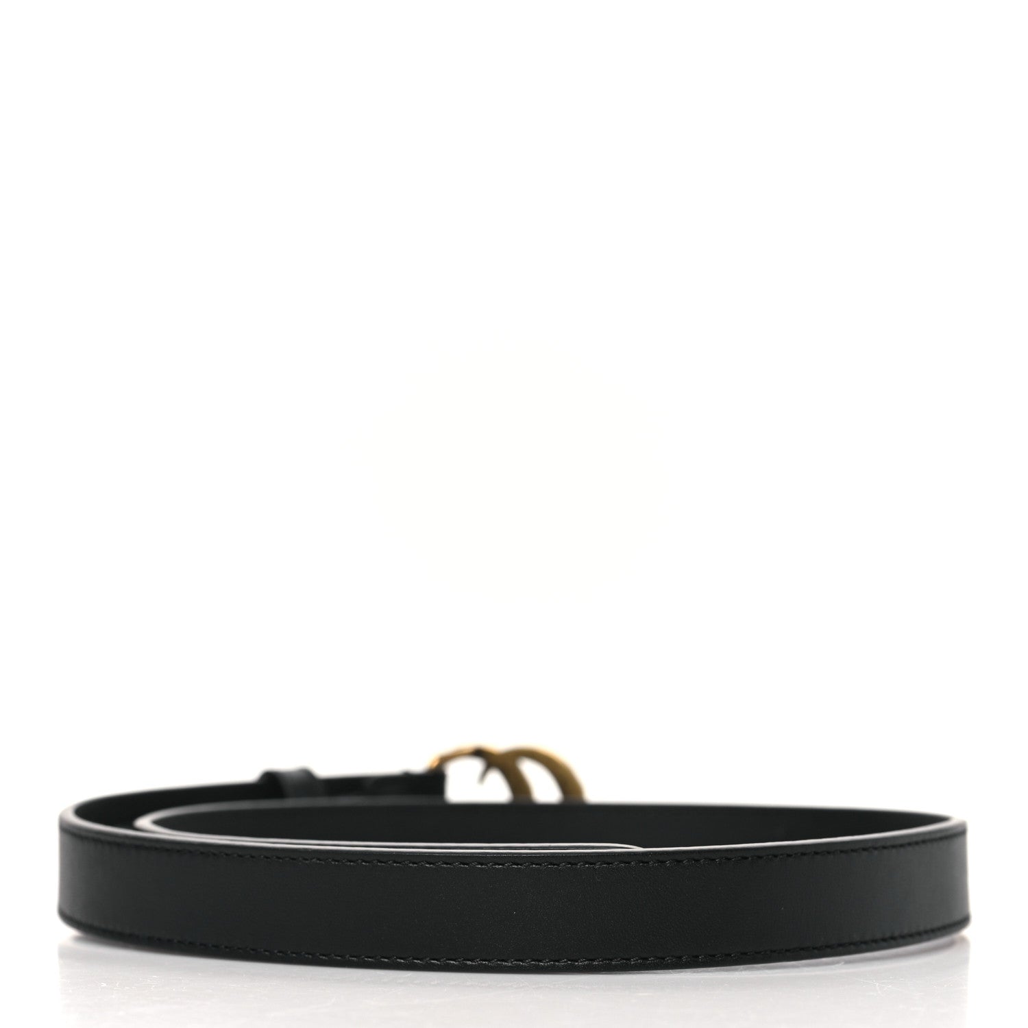 Calfskin Pearl Double G 20mm Belt  65 26 Black Cream