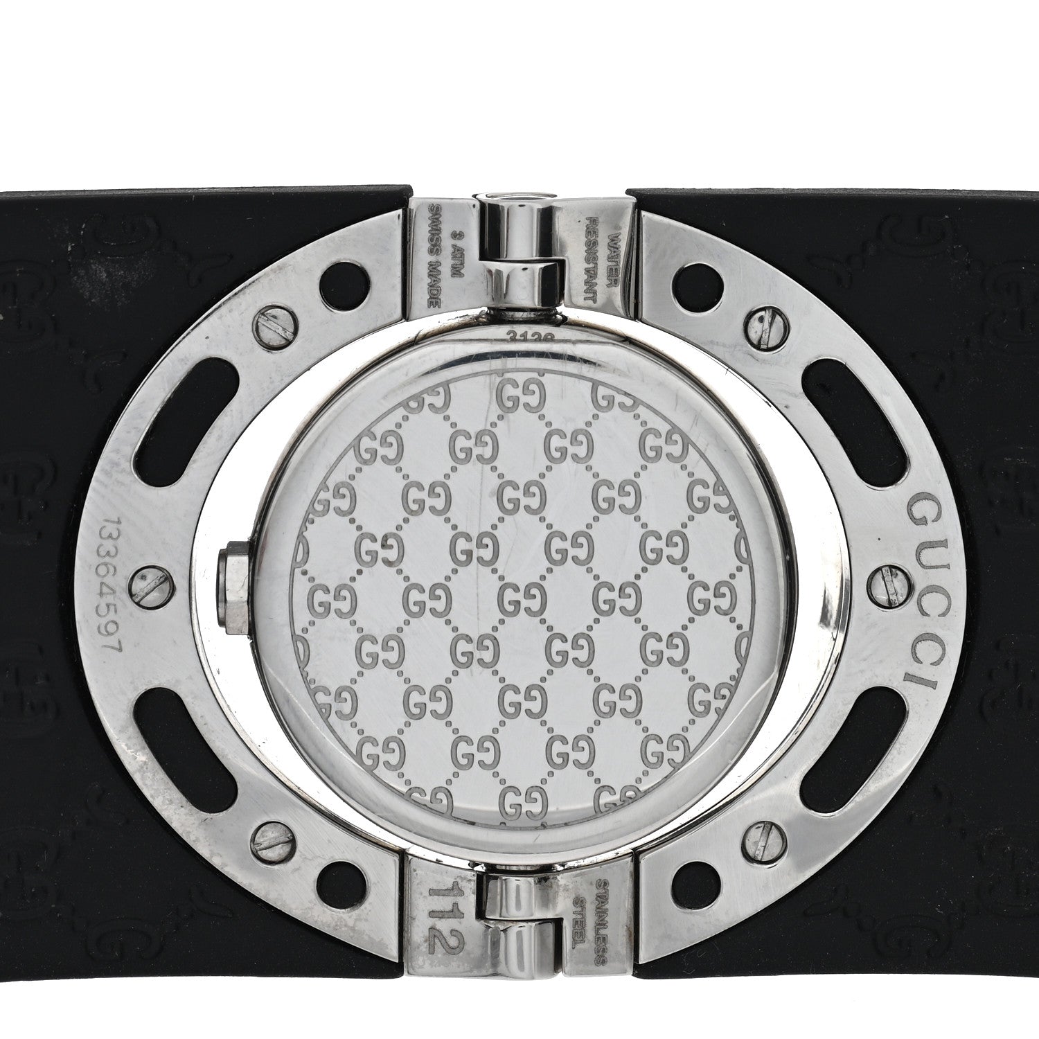 Stainless Steel Rubber 23mm Twirl Quartz Watch Black