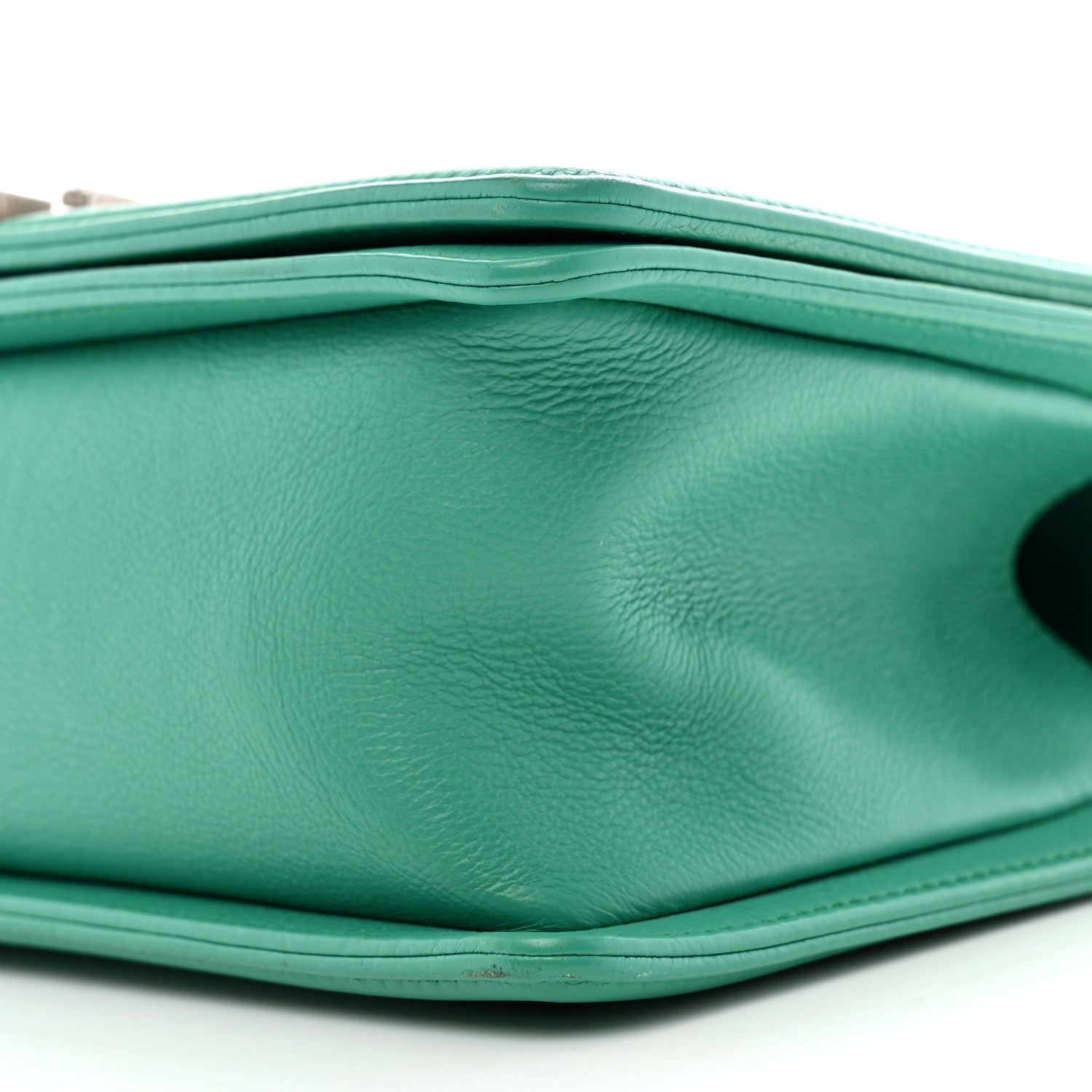 Calfskin Quilted Medium Boy Flap Turquoise