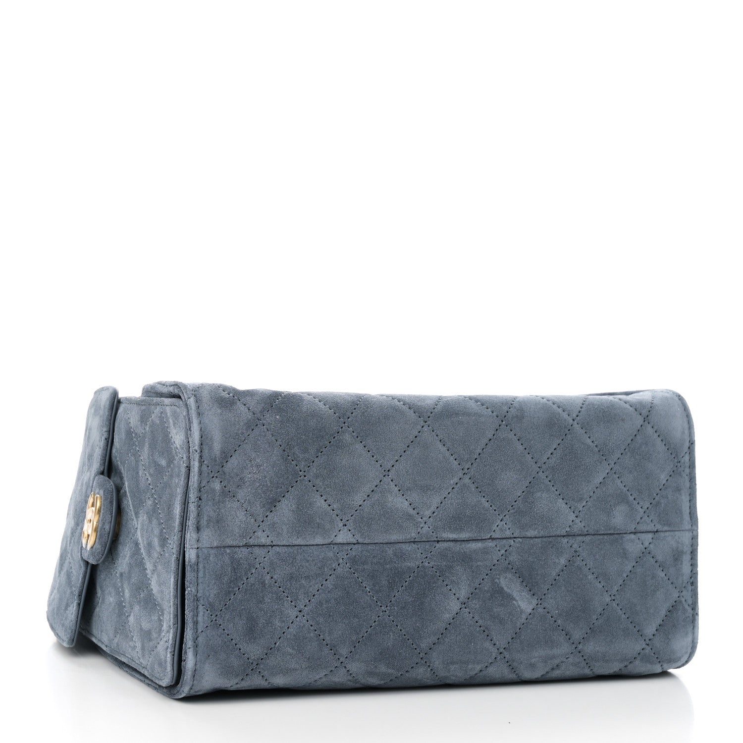 Suede Quilted Small Chanel 25 Handbag Blue
