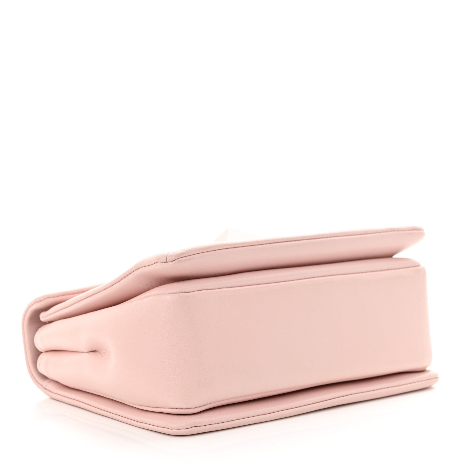 Nappa Lacquer Monochrome One Stud Chain Clutch Rose Quartz