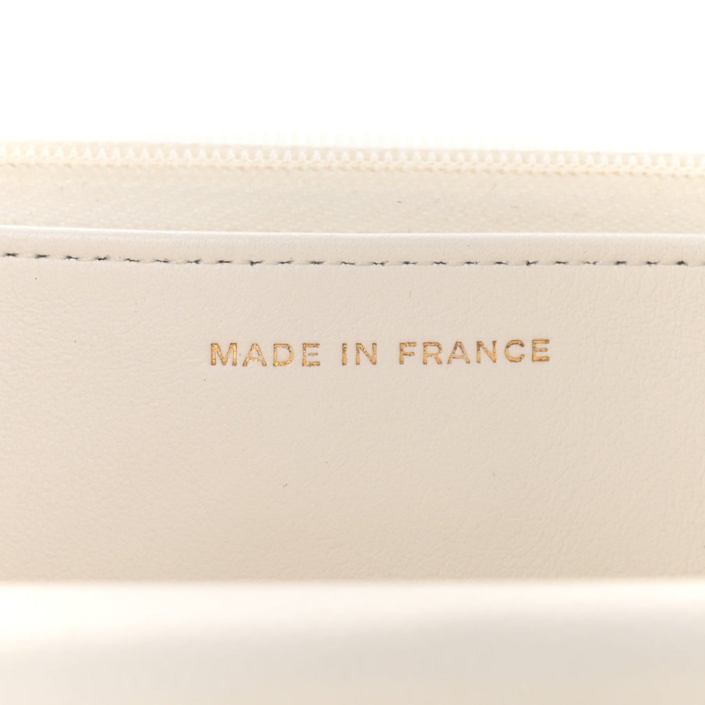Caviar Quilted Wallet On Chain WOC White