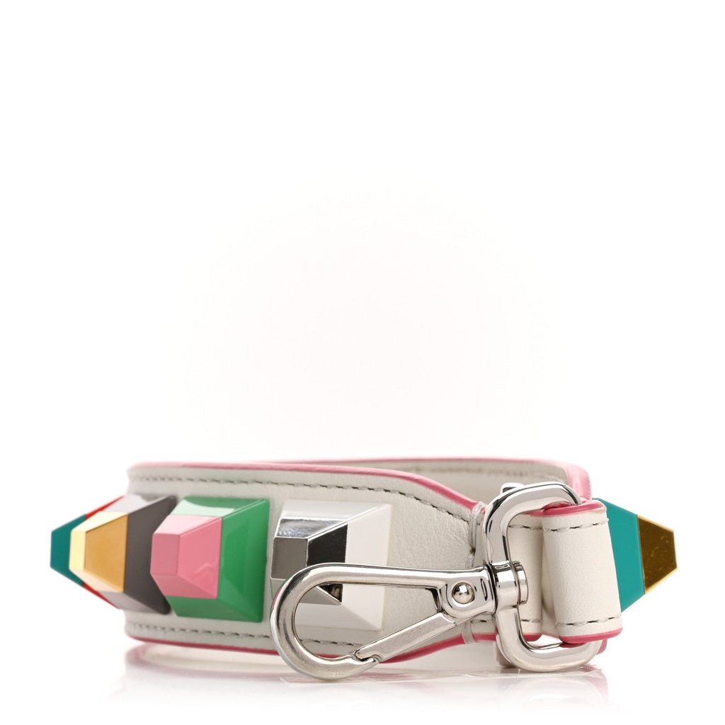 Vitello Dolce Plexiglass Studded Mini Strap You White Multicolor