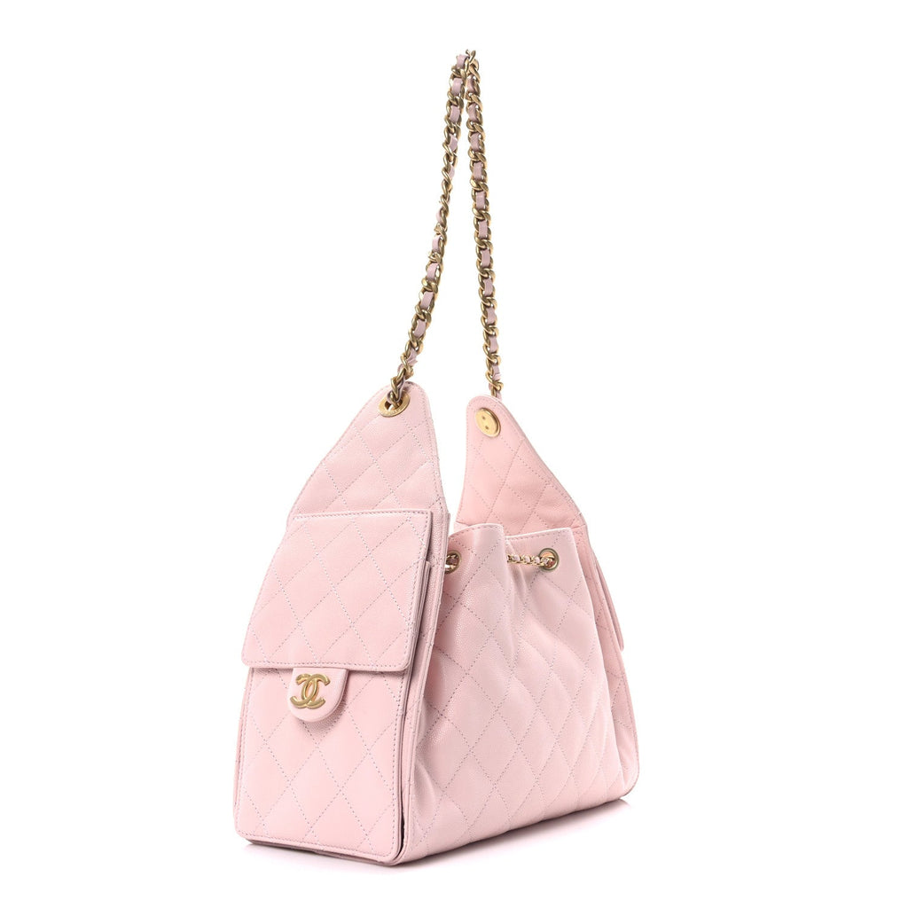 Caviar Quilted Small Chanel 25 Handbag Light Pink
