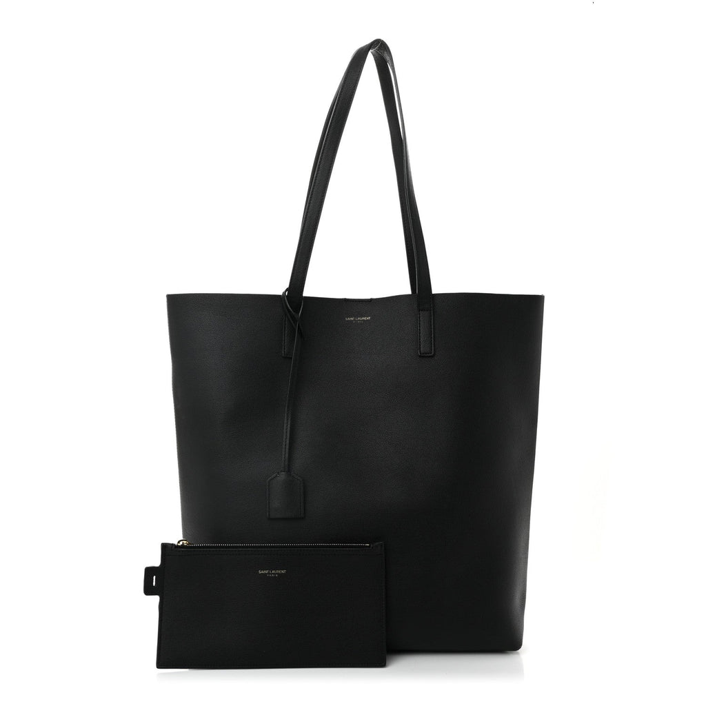 Calfskin North-South Shopping Tote Black
