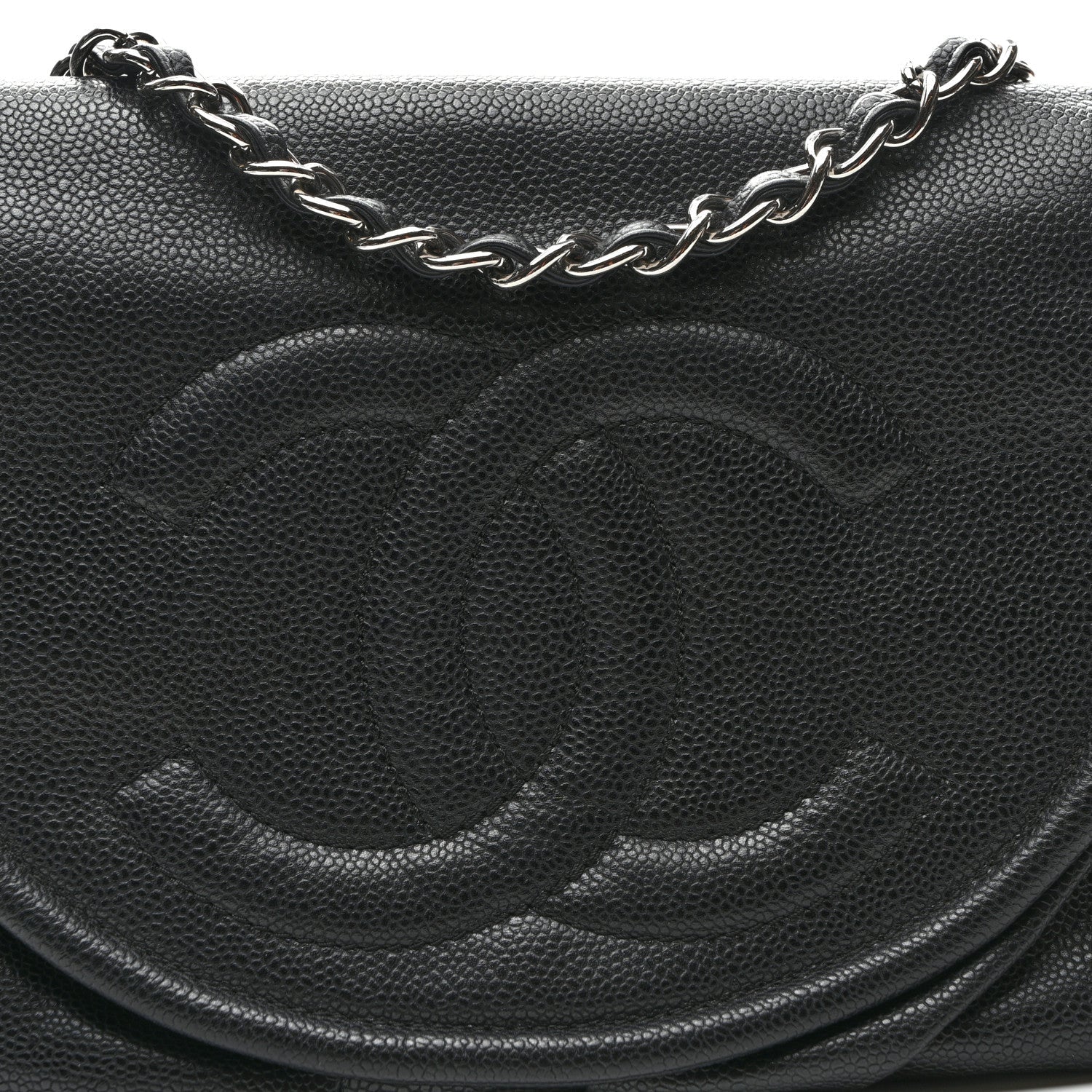Caviar Half Moon Large Flap Black