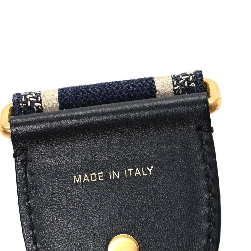 Canvas Embroidered Shoulder Strap Blue