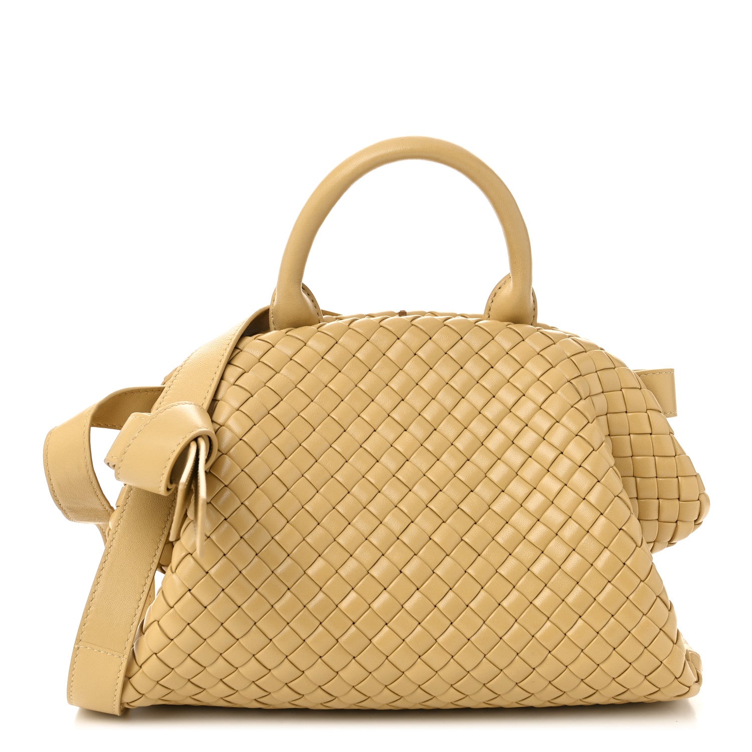 Nappa Intrecciato Padded Small The Top Handle Tote Bag Porridge