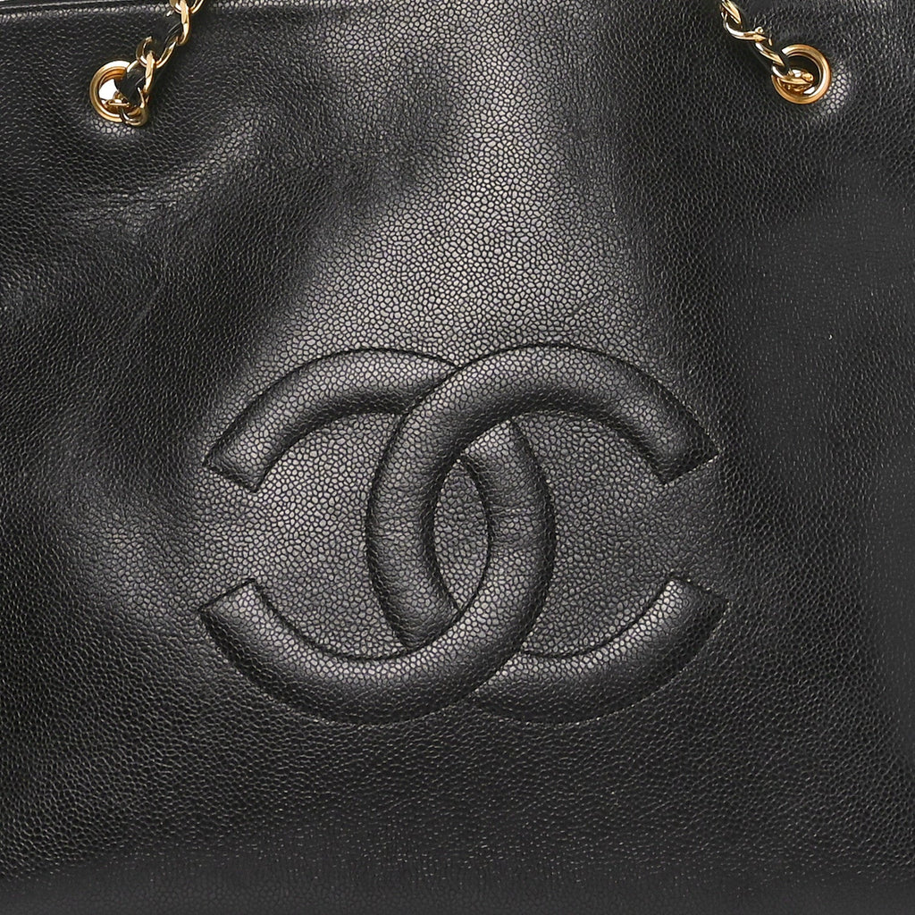 Caviar Large CC Shoulder Bag Black