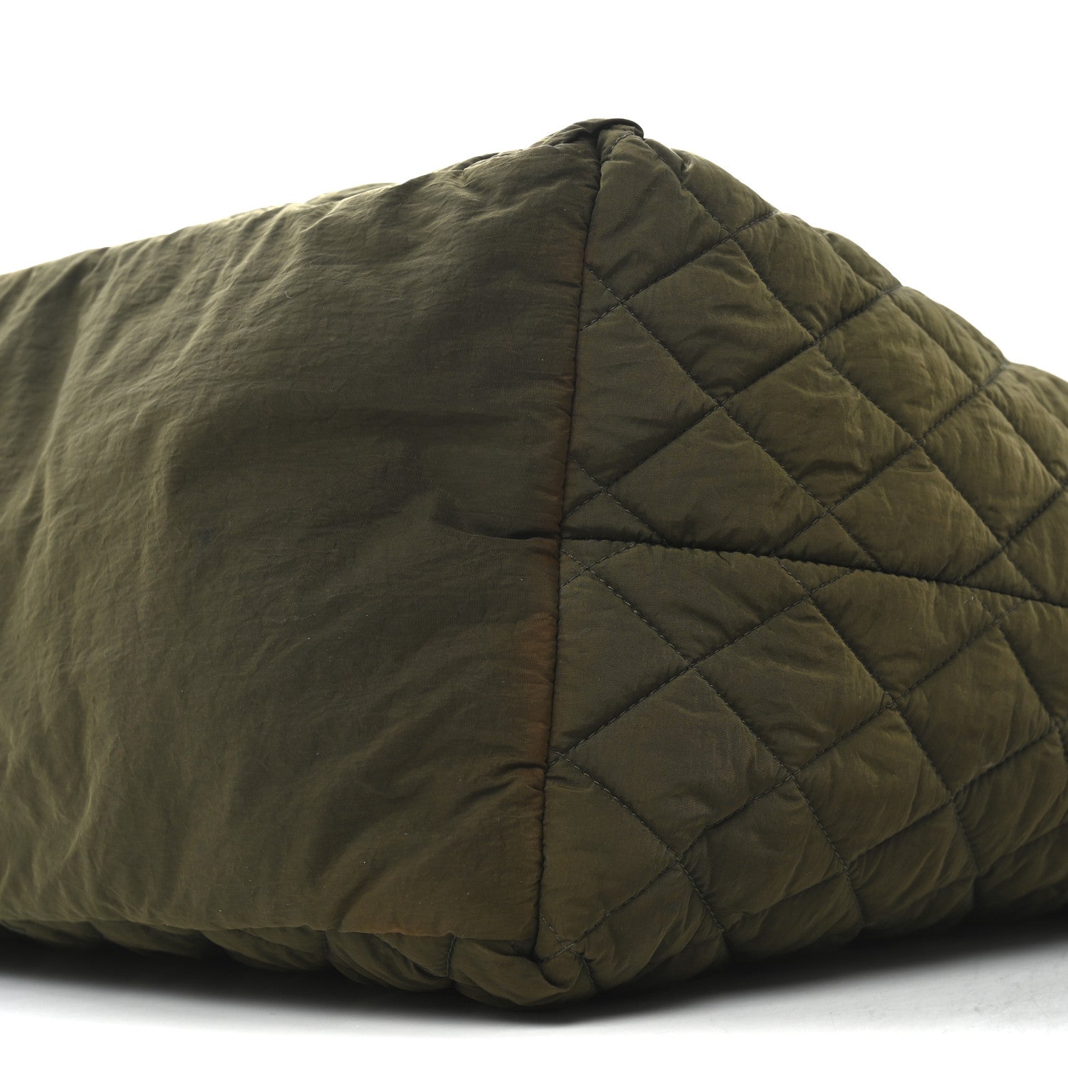 Nylon Quilted Large Coco Cocoon Shopping Tote Green