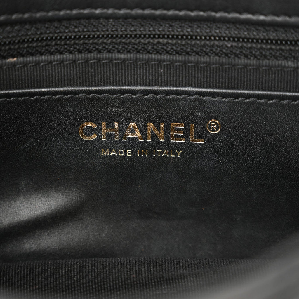 Lambskin Quilted Small Pillow Crush Flap Black