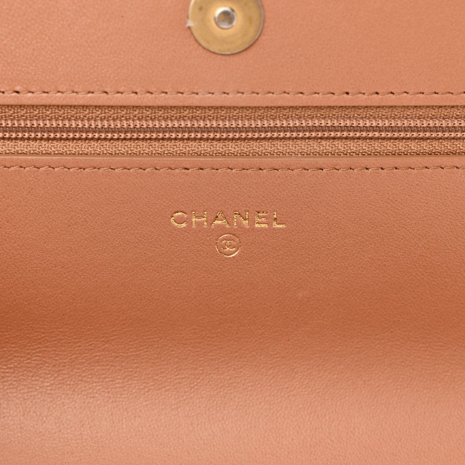 Lambskin Quilted Chanel 19 Wallet On Chain WOC Brown