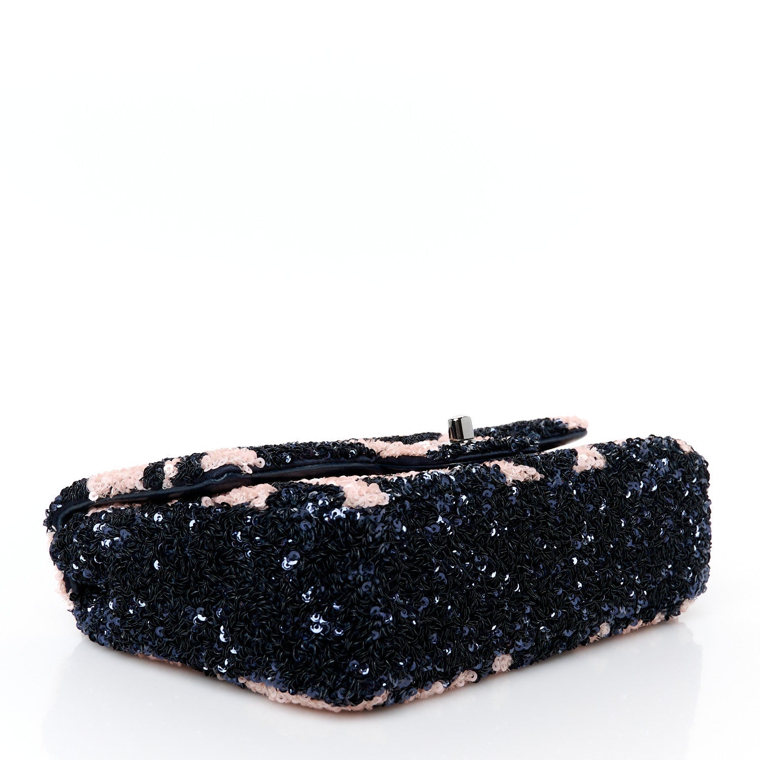 Sequin Mini Rectangular Flap Navy Pink