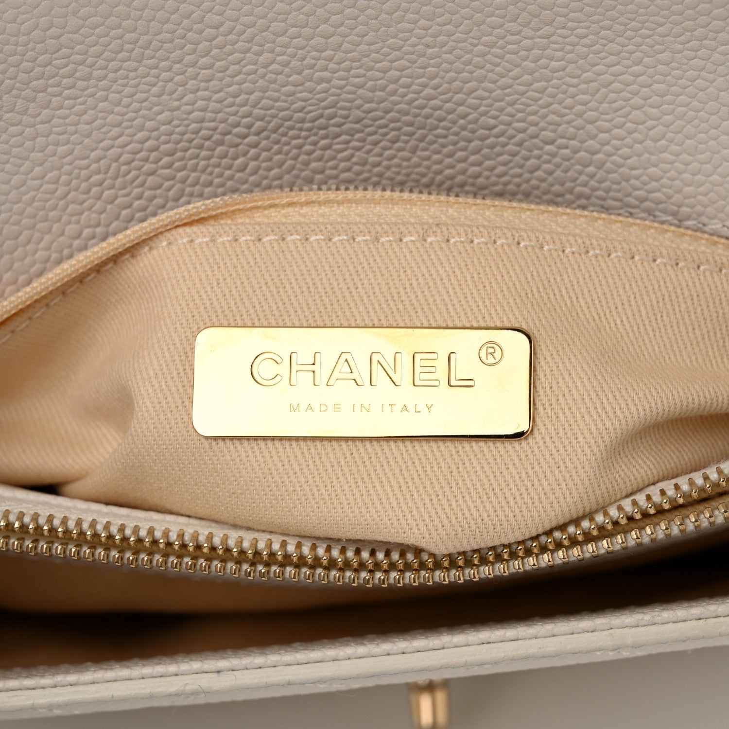 Grained Calfskin Small Stitched Flap White