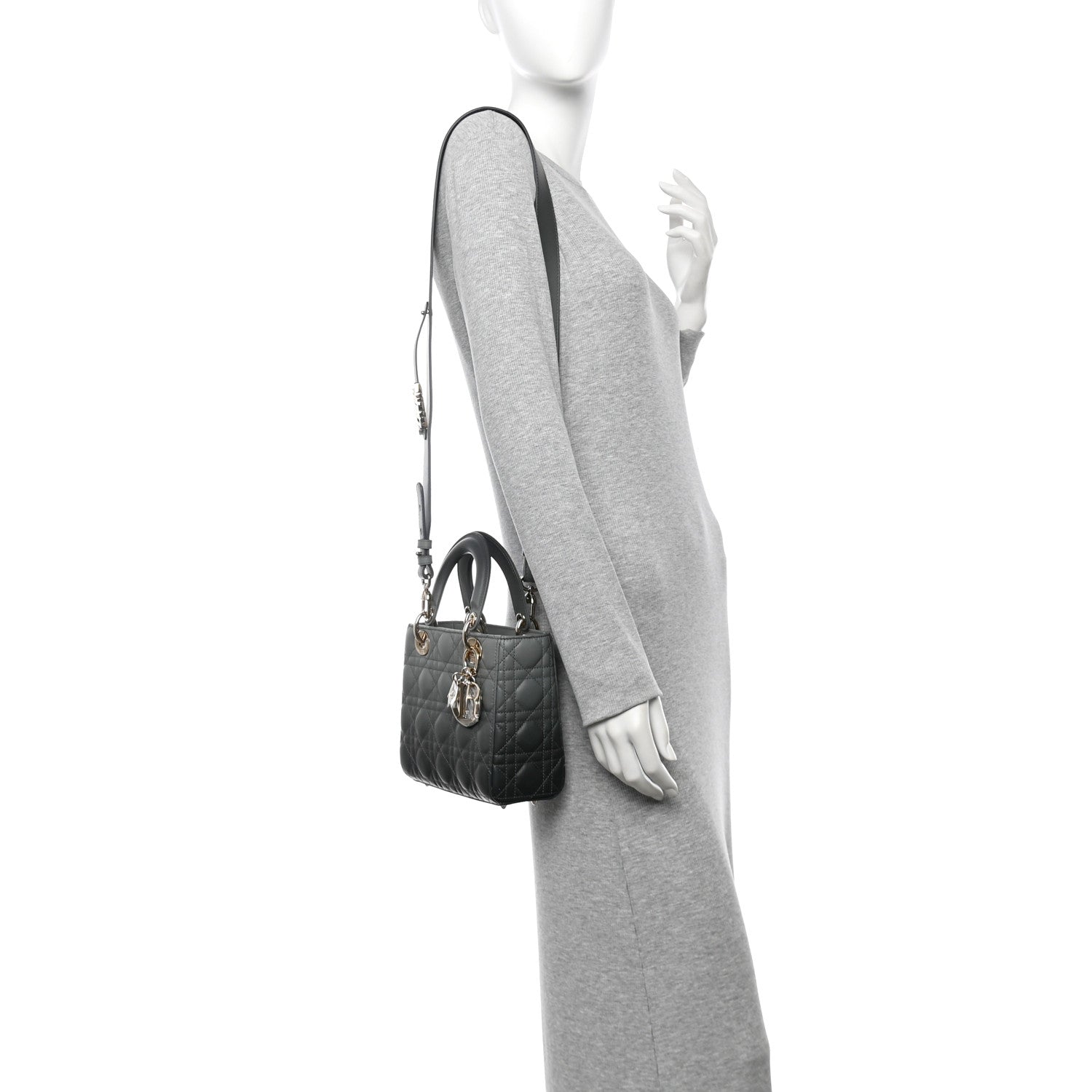 Lambskin Cannage Gradient Small My ABCDior Lady Dior Grey