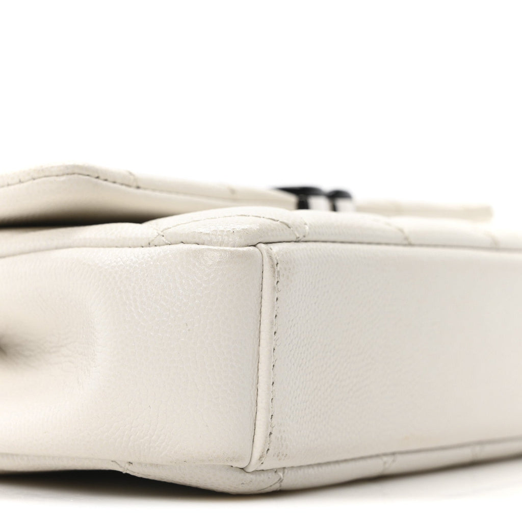 Caviar Quilted My Everything Small Flap White Black