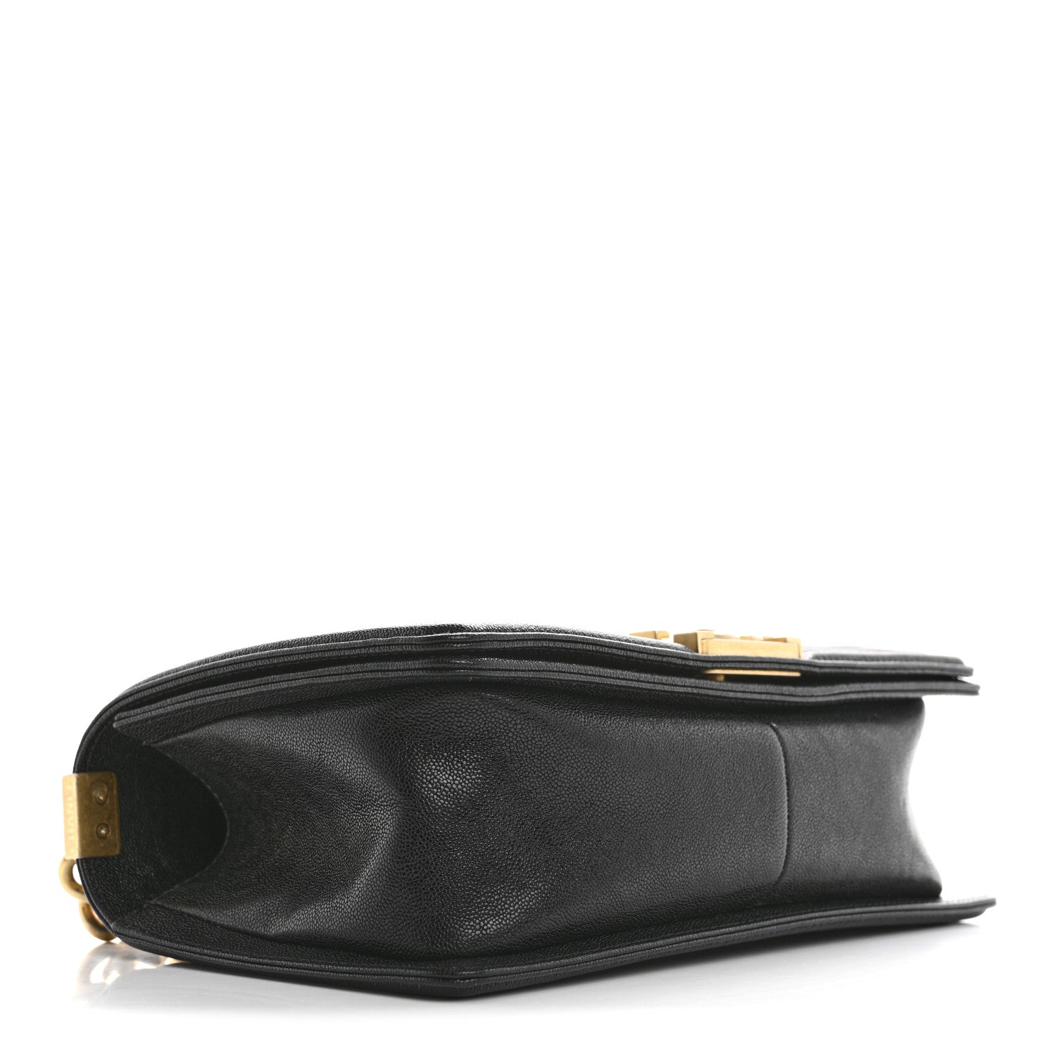 Caviar Chevron Quilted Medium Boy Flap Black