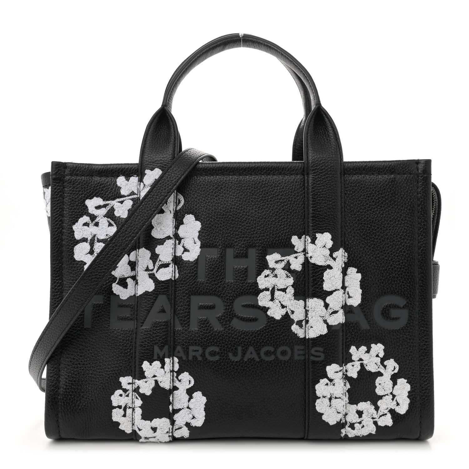 x Denim Tears Grained Calfskin Medium The Tote Bag Black