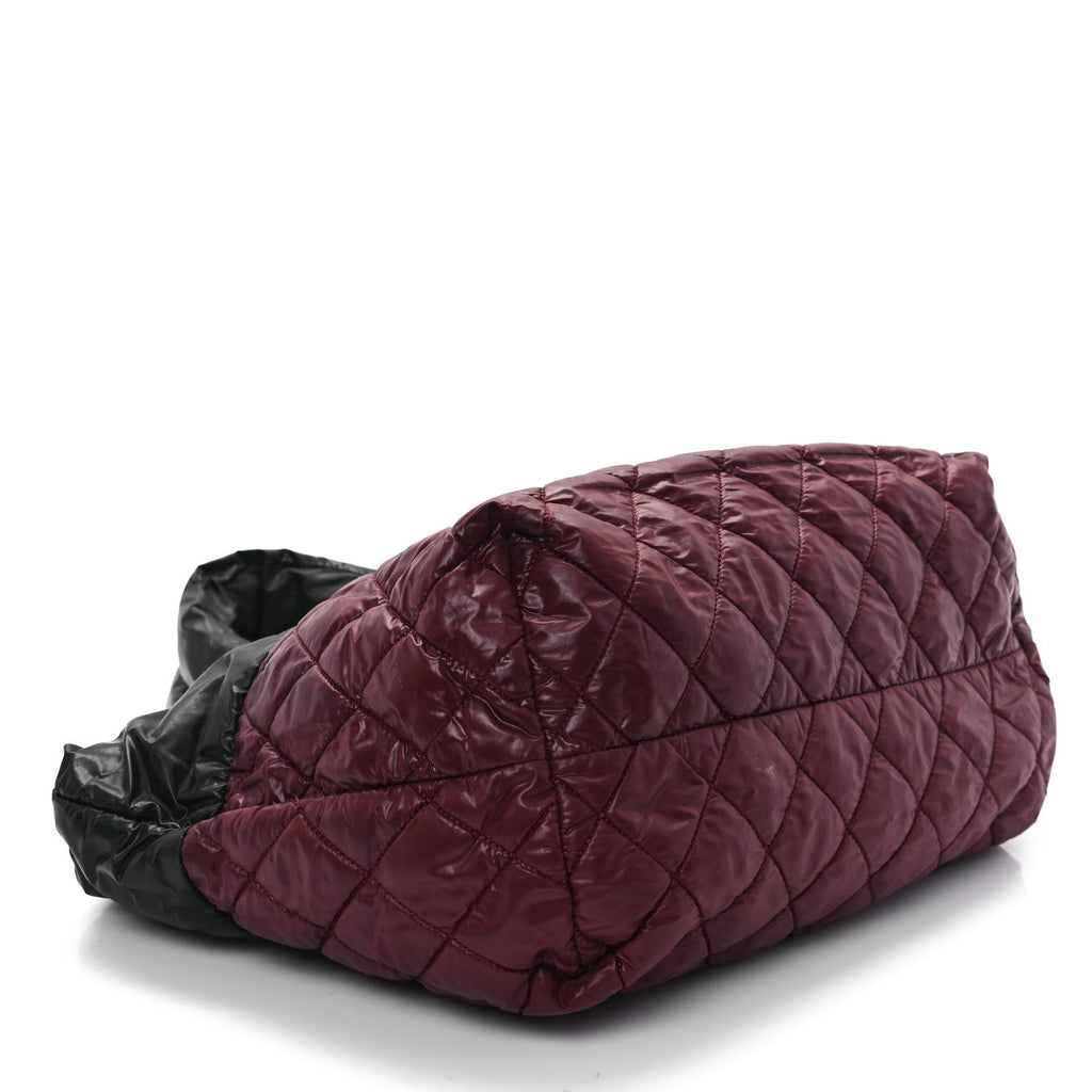 Nylon Quilted Coco Cocoon Reversible Tote Black