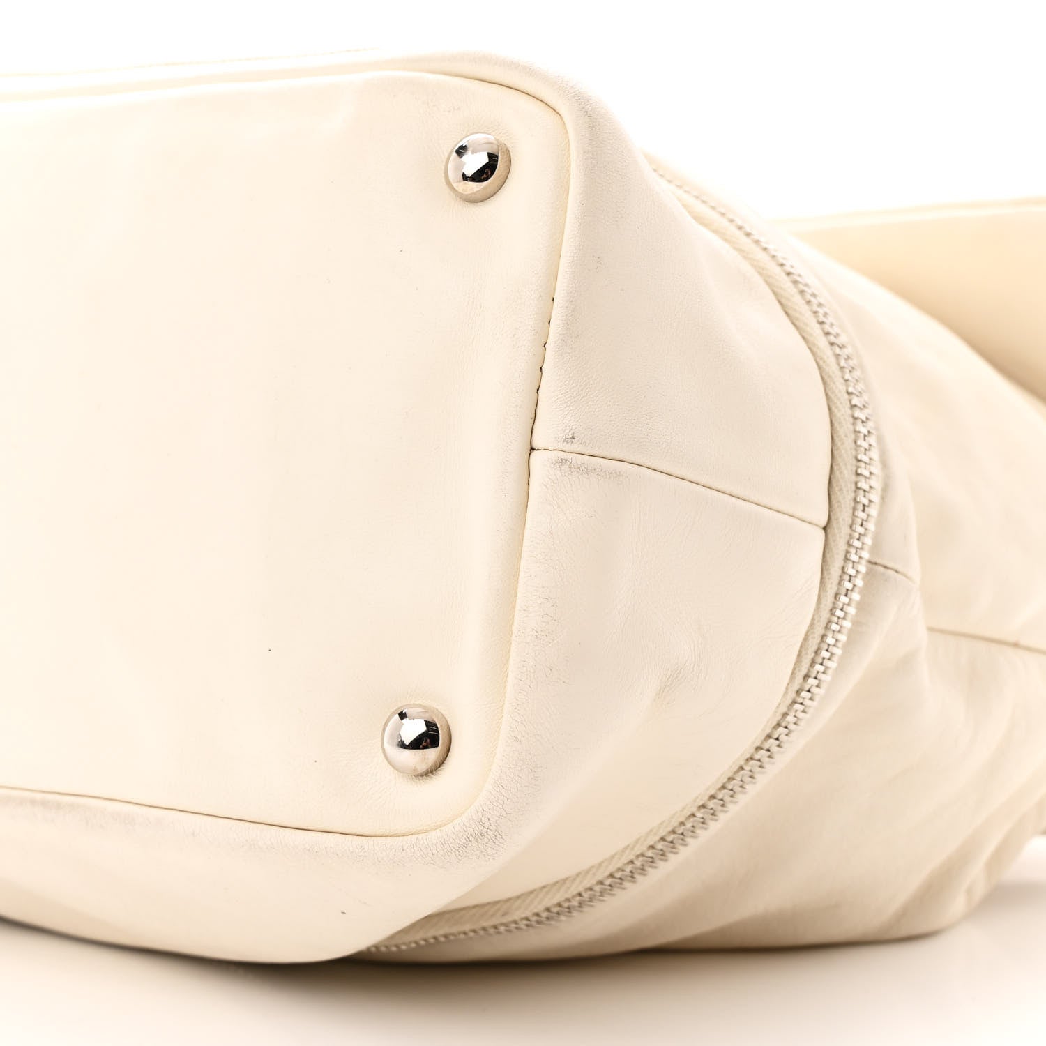 Calfskin Large Expandable Paris London Flap Bag White
