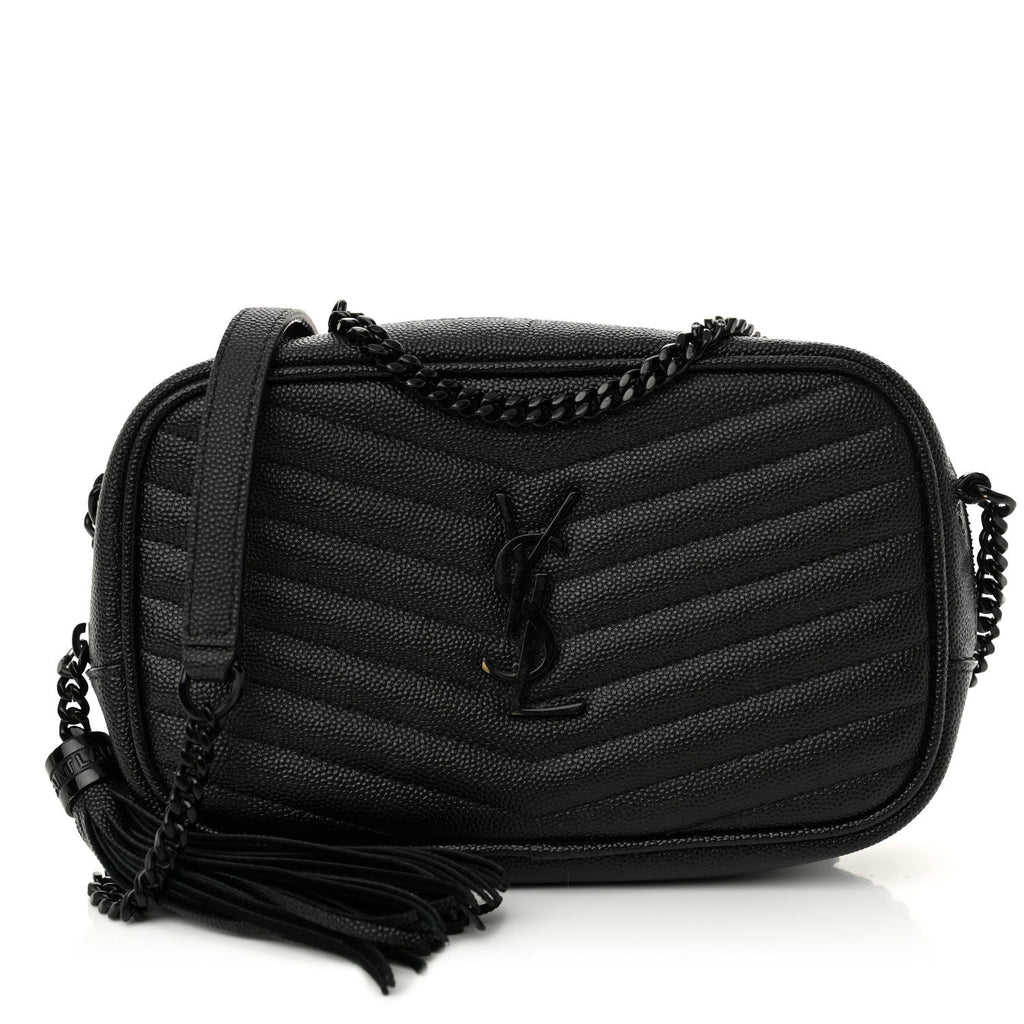 Grain De Poudre Matelasse Monochrome Monogram Mini Lou Camera Bag Black