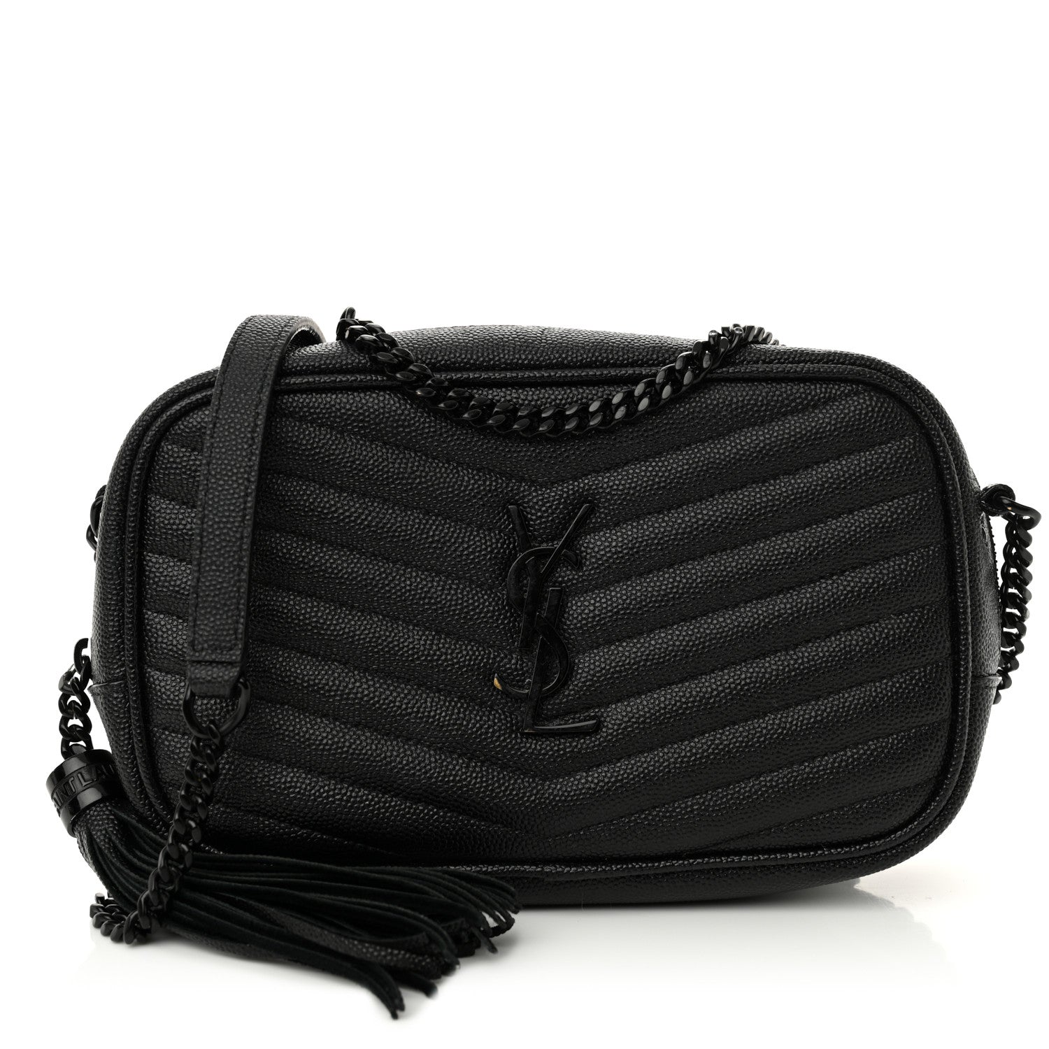 Grain De Poudre Matelasse Monochrome Monogram Mini Lou Camera Bag Black