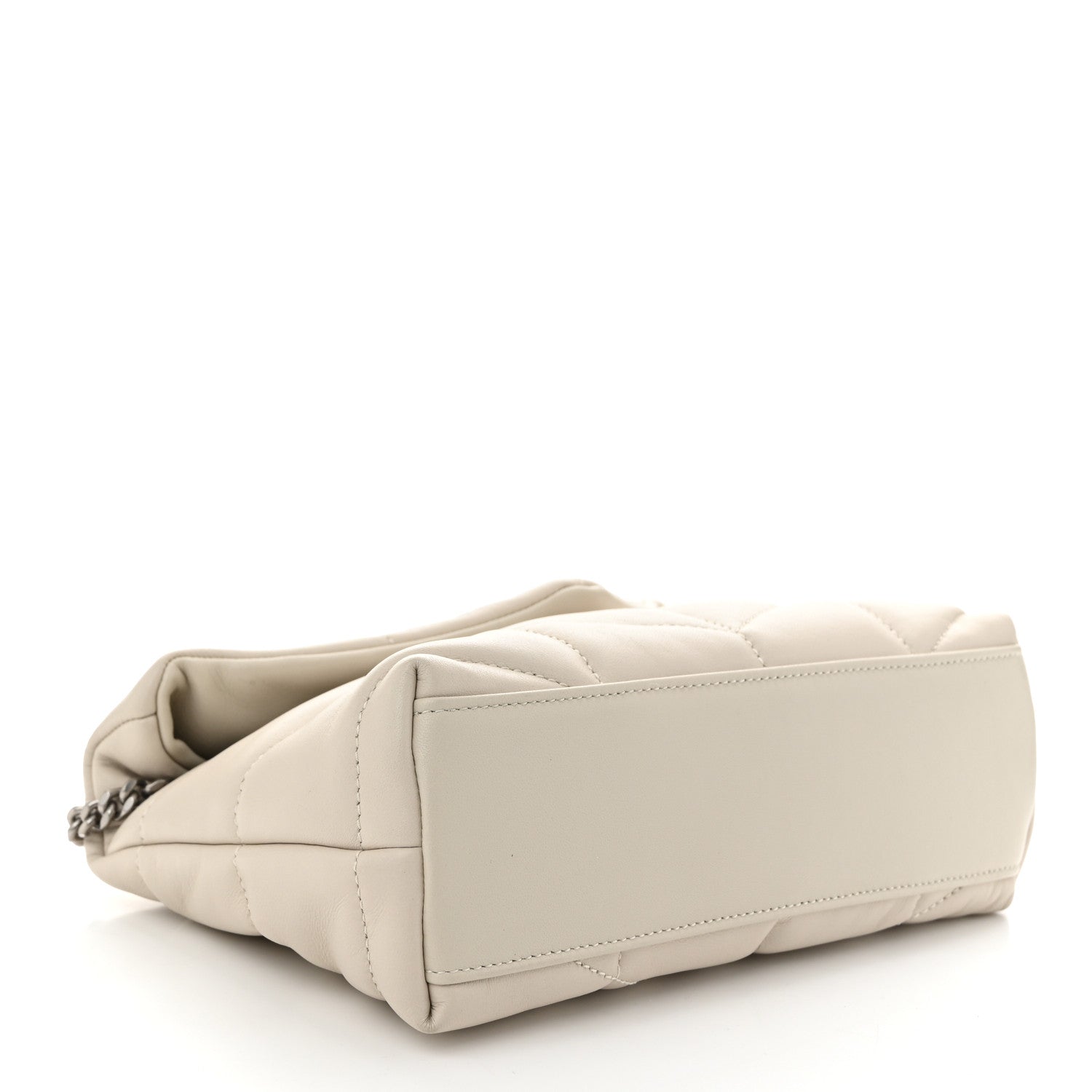Lambskin Quilted Toy Loulou Puffer Monogram Chain Satchel Crema Soft