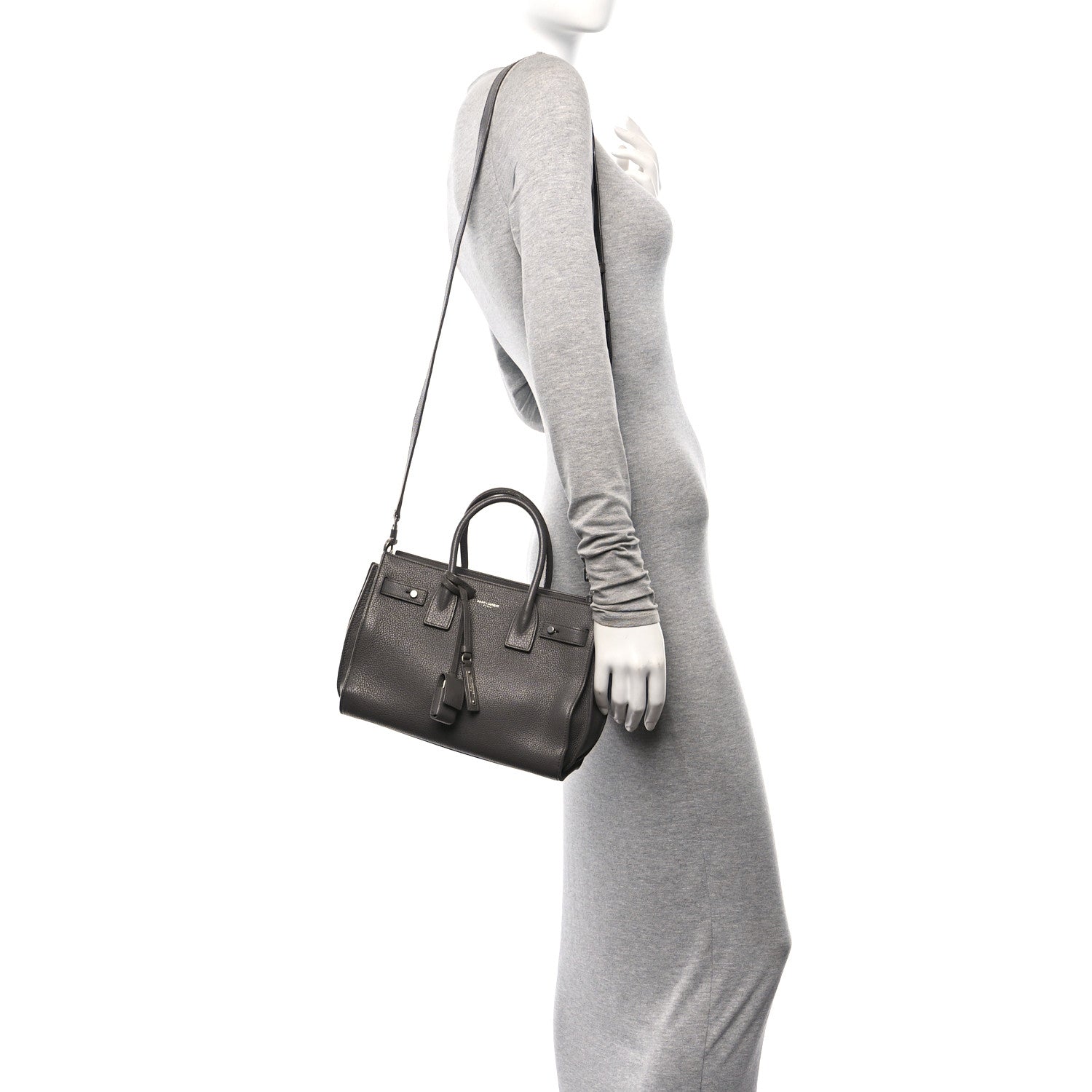 Grained Calfskin Baby Supple Sac De Jour Fog