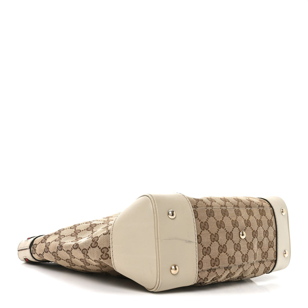 Monogram Web Medium Mayfair Tote Off White