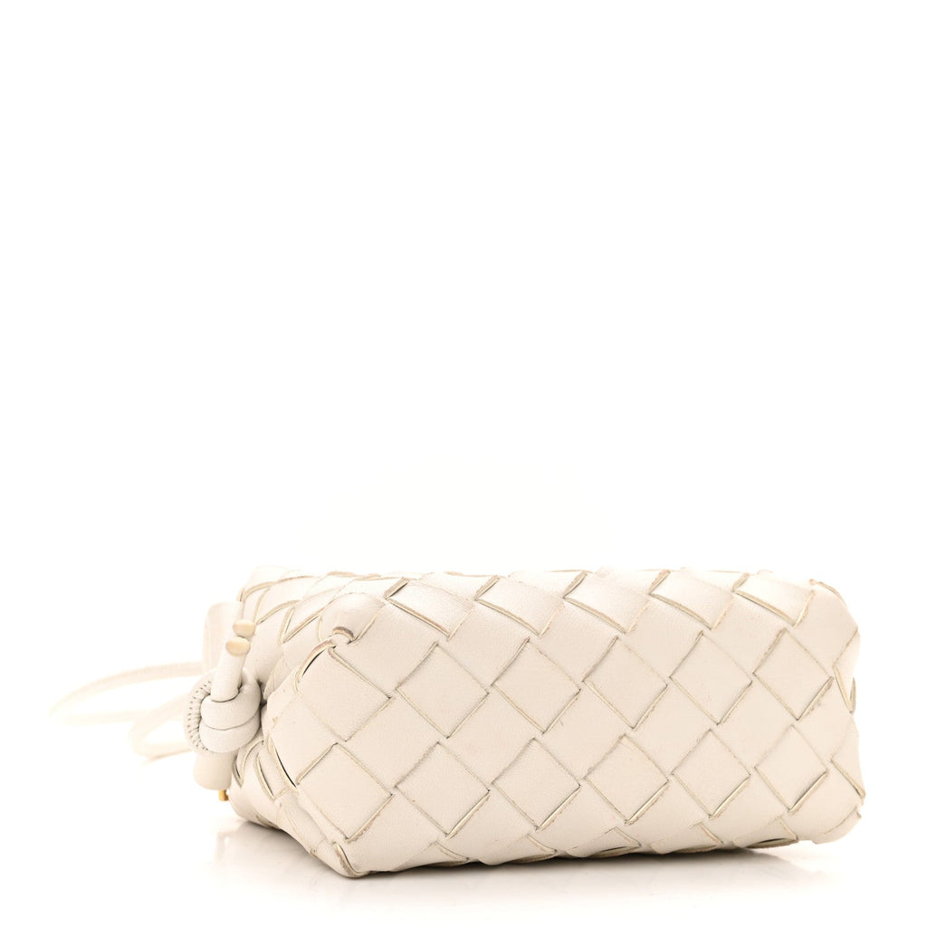 Nappa Intrecciato Candy Loop Camera Bag White