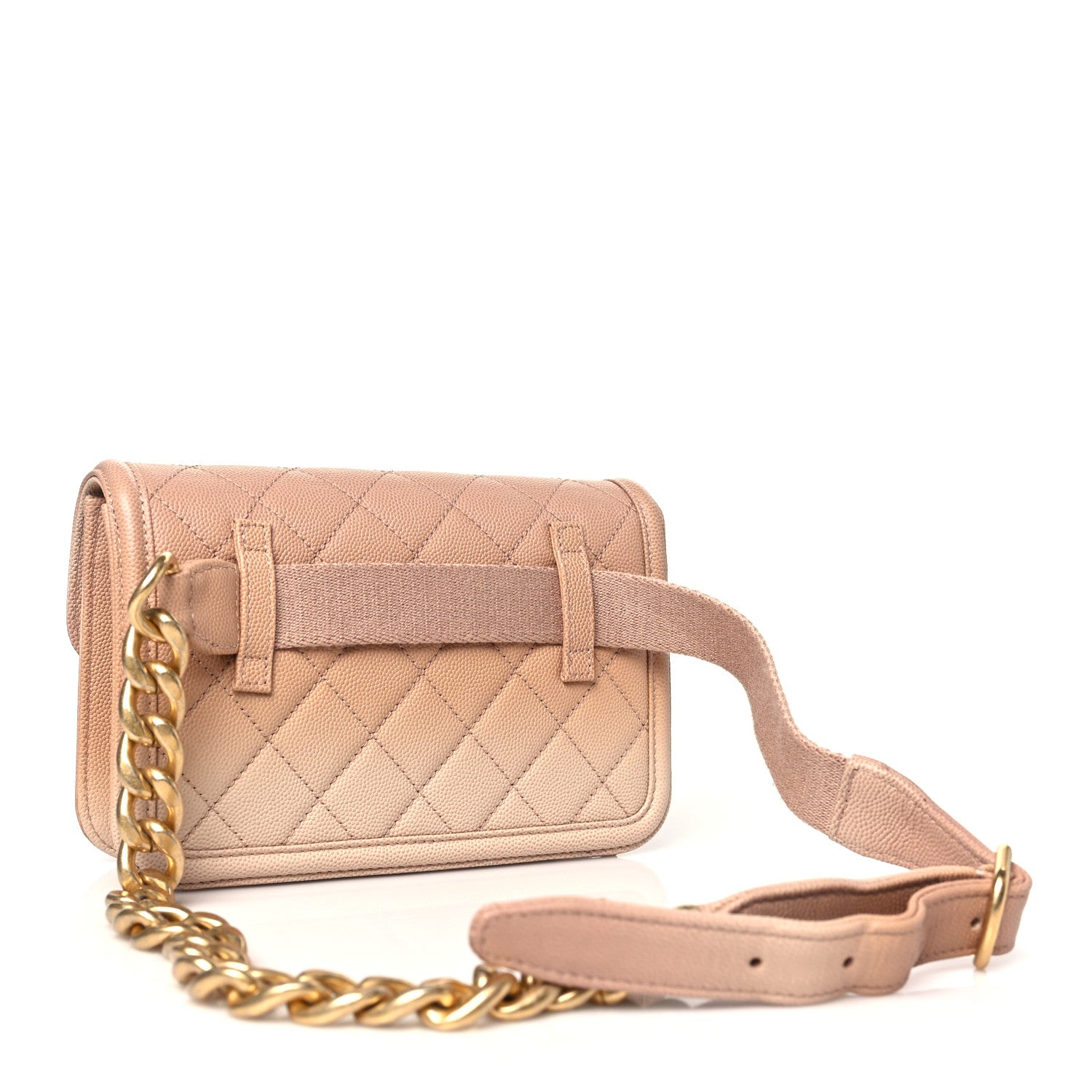 Caviar Quilted Sunset On The Sea Waist Bag Beige