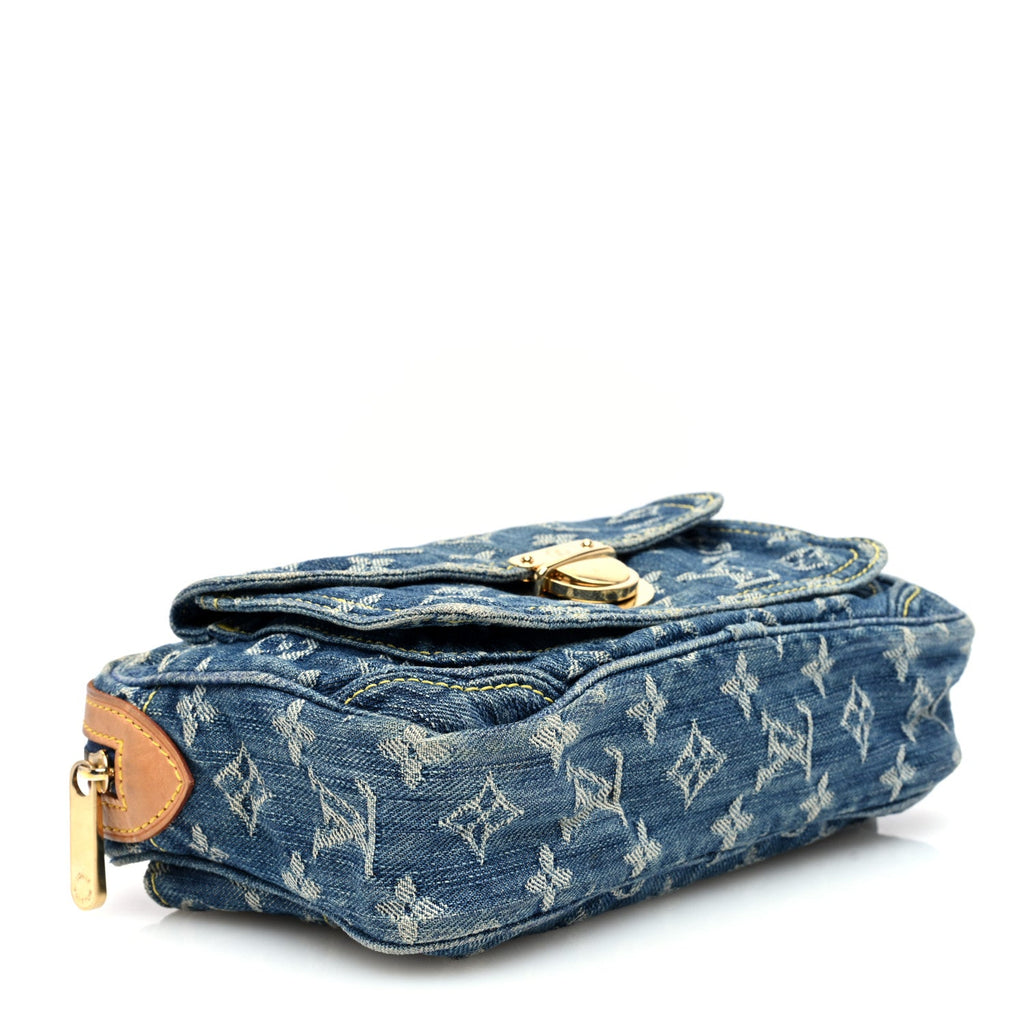 Monogram Denim Bum Bag Blue
